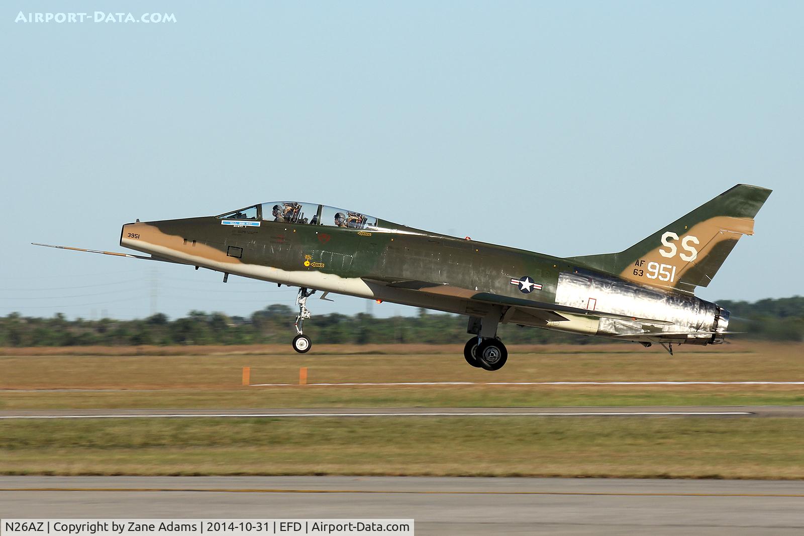 N26AZ, 1956 North American F-100F-10-NA Super Sabre C/N 56-3844 (243-120), The Collings Foundation F-100F at the 2015 Wings Over Houston Airshow