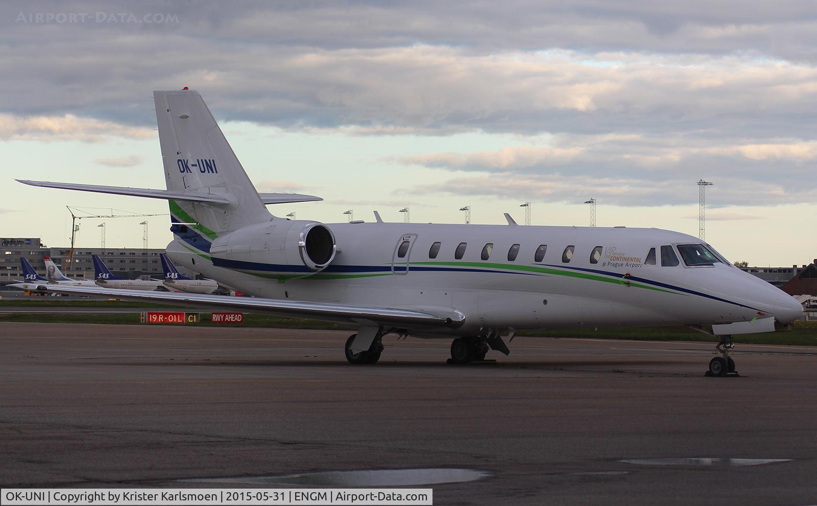 OK-UNI, 2007 Cessna 680 Citation Sovereign C/N 680-0139, Parked.