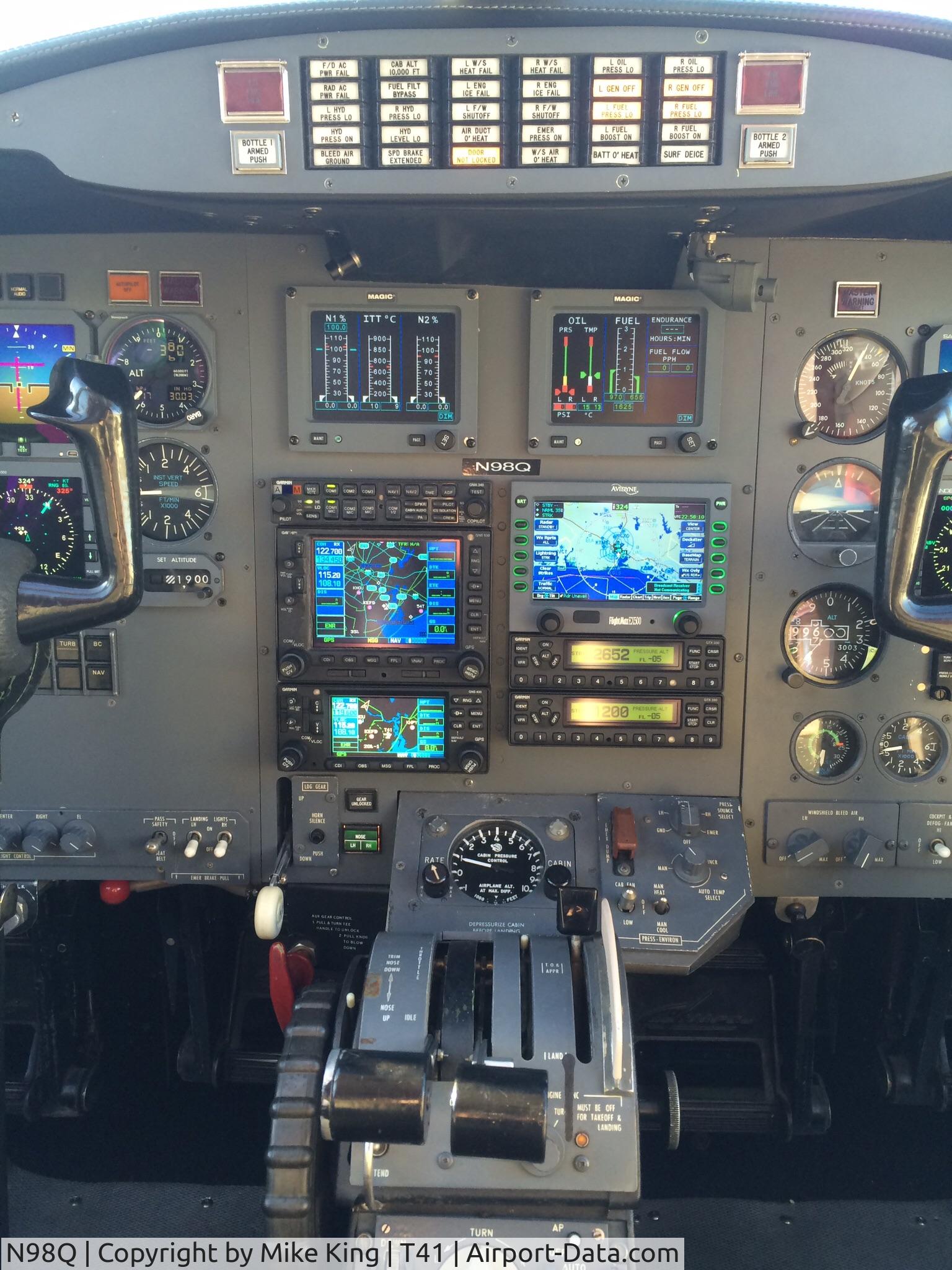 N98Q, 1972 Cessna 500 Citation 1 C/N 500-0040, CE500, N98Q, cockpit
