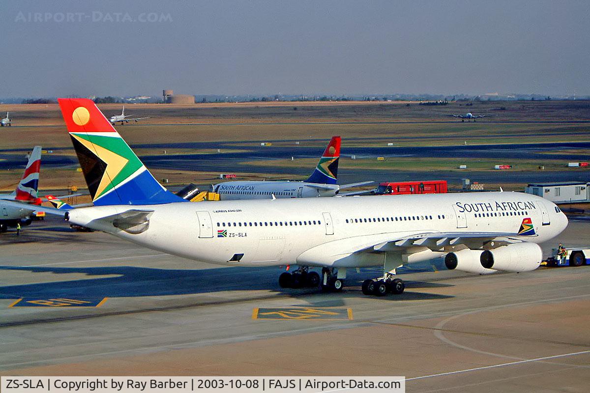 ZS-SLA, 1992 Airbus A340-211 C/N 008, Airbus A340-212 [008] (South African Airways) Johannesburg Int~ZS 08/10/2003