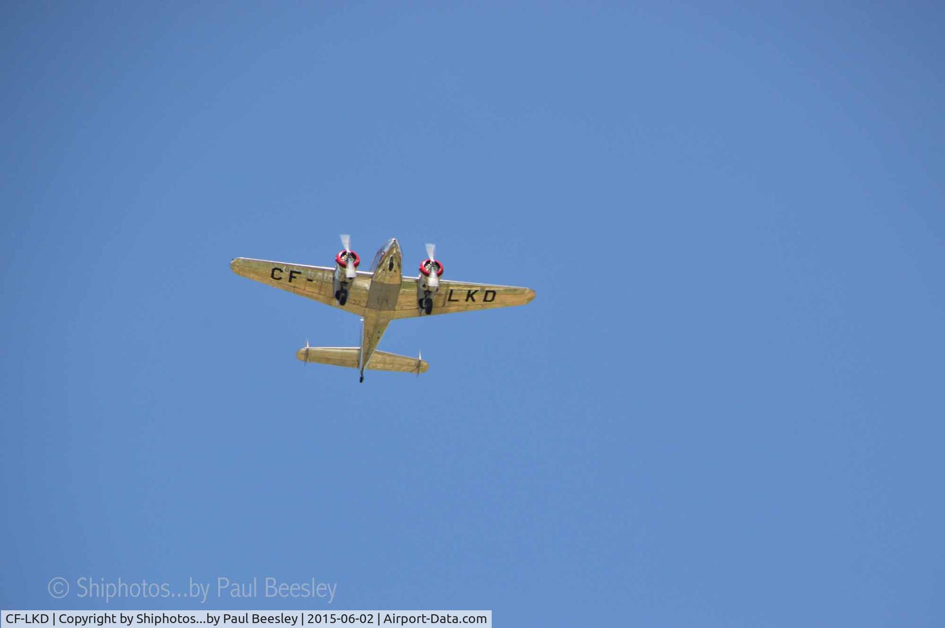 CF-LKD, 1937 Lockheed 12A Electra Junior C/N 1222, Flying over the Welland Canal, St Catharines, Ontario, Canada.  June 2, 2015