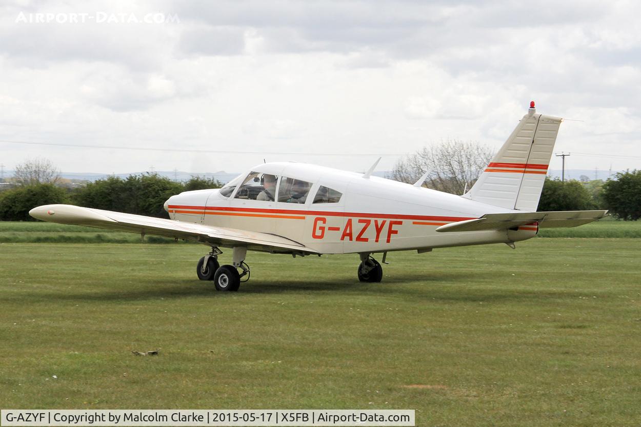 G-AZYF, 1968 Piper PA-28-180 Cherokee C/N 28-5227, Piper PA-28-180 Cherokee at the opening of Fishburn Airfield's new clubhouse, May 17th 2015.