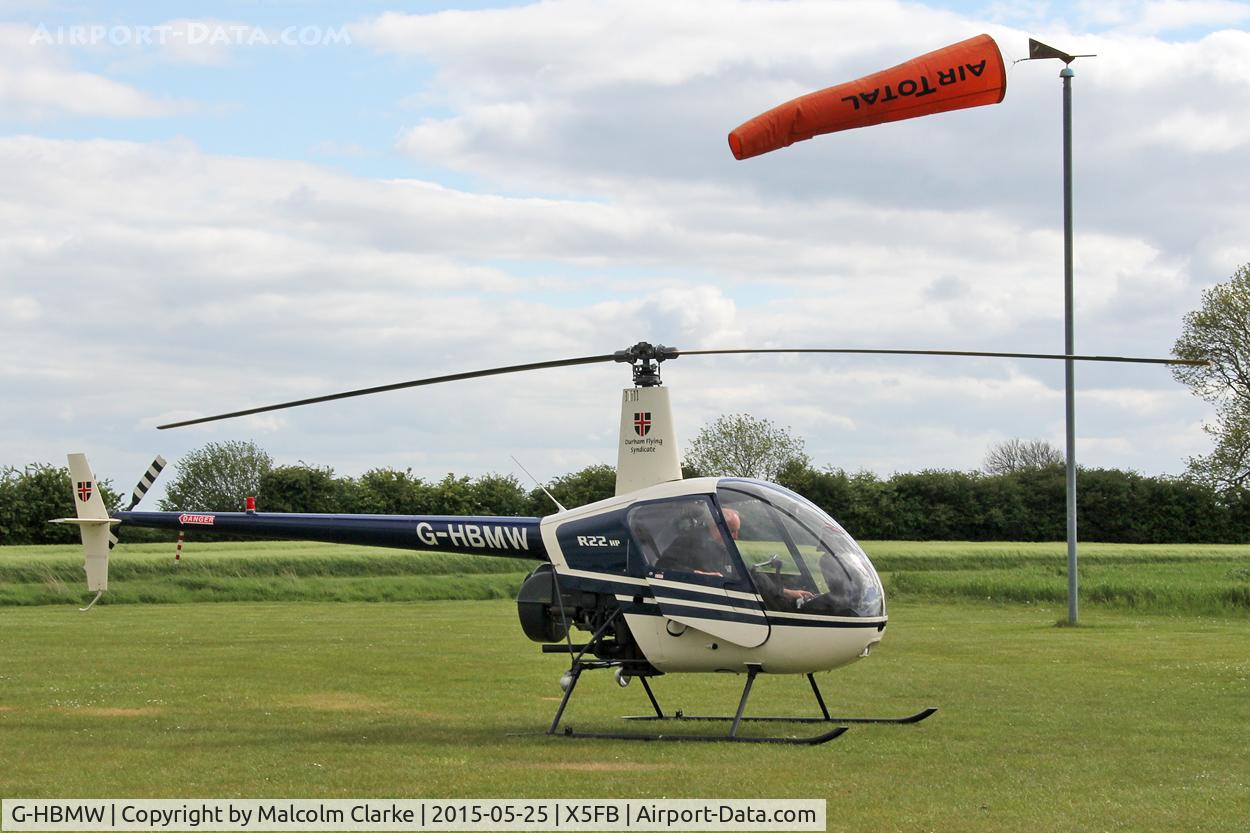 G-HBMW, 1981 Robinson R22 C/N 0170, Robinson R22 at Fishburn Airfield UK, May 25th 2015.