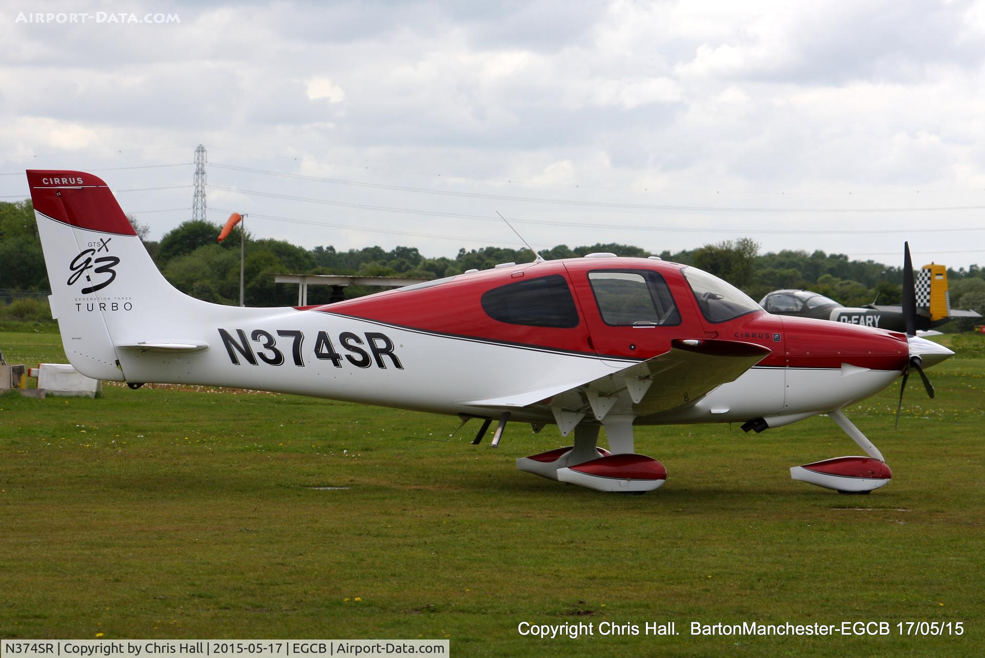 N374SR, 2007 Cirrus SR22 G3 GTSX Turbo C/N 2734, visitor at Barton