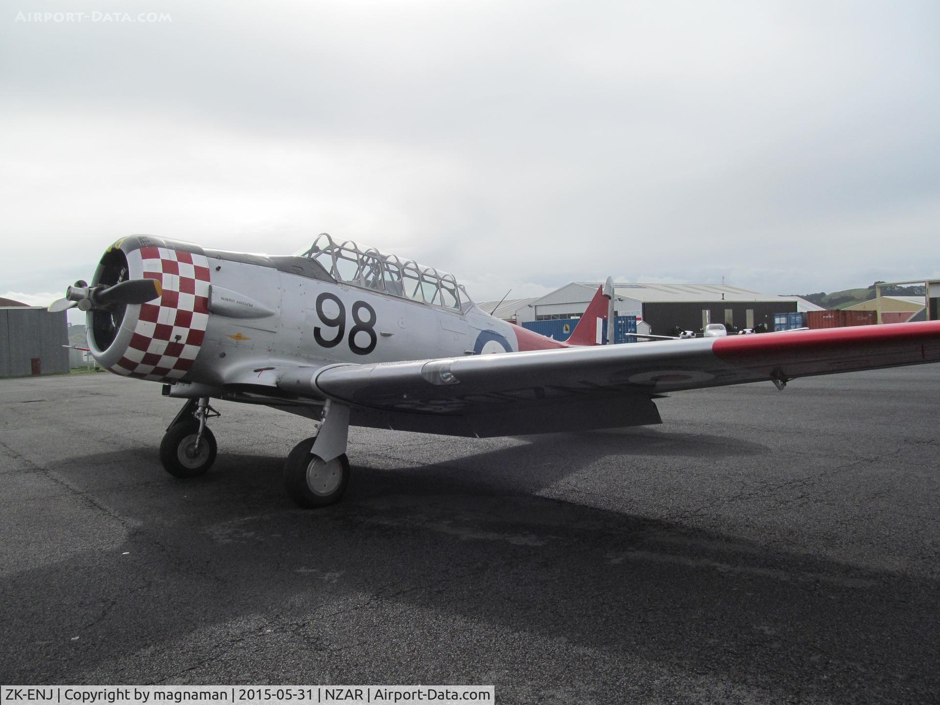 ZK-ENJ, North American AT-6D Harvard II C/N 88-17010, At open day - with six others (ZK-ENJ)