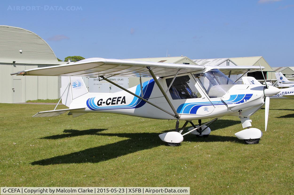 G-CEFA, 2007 Comco Ikarus C42 FB UK C/N PFA 322-14570, Ikarus C42 FB UK at Fishburn Airfield UK, May 23rd 2015.
