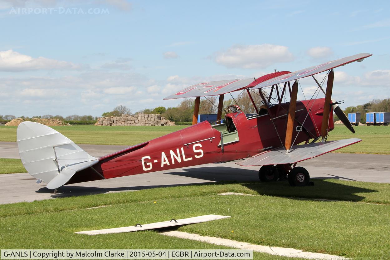 G-ANLS, 1944 De Havilland DH-82A Tiger Moth II C/N 85862, De Havilland DH-82A Tiger Moth II at The Real Aeroplane Club's Auster Fly-In, Breighton Airfield, May 4th 2015.