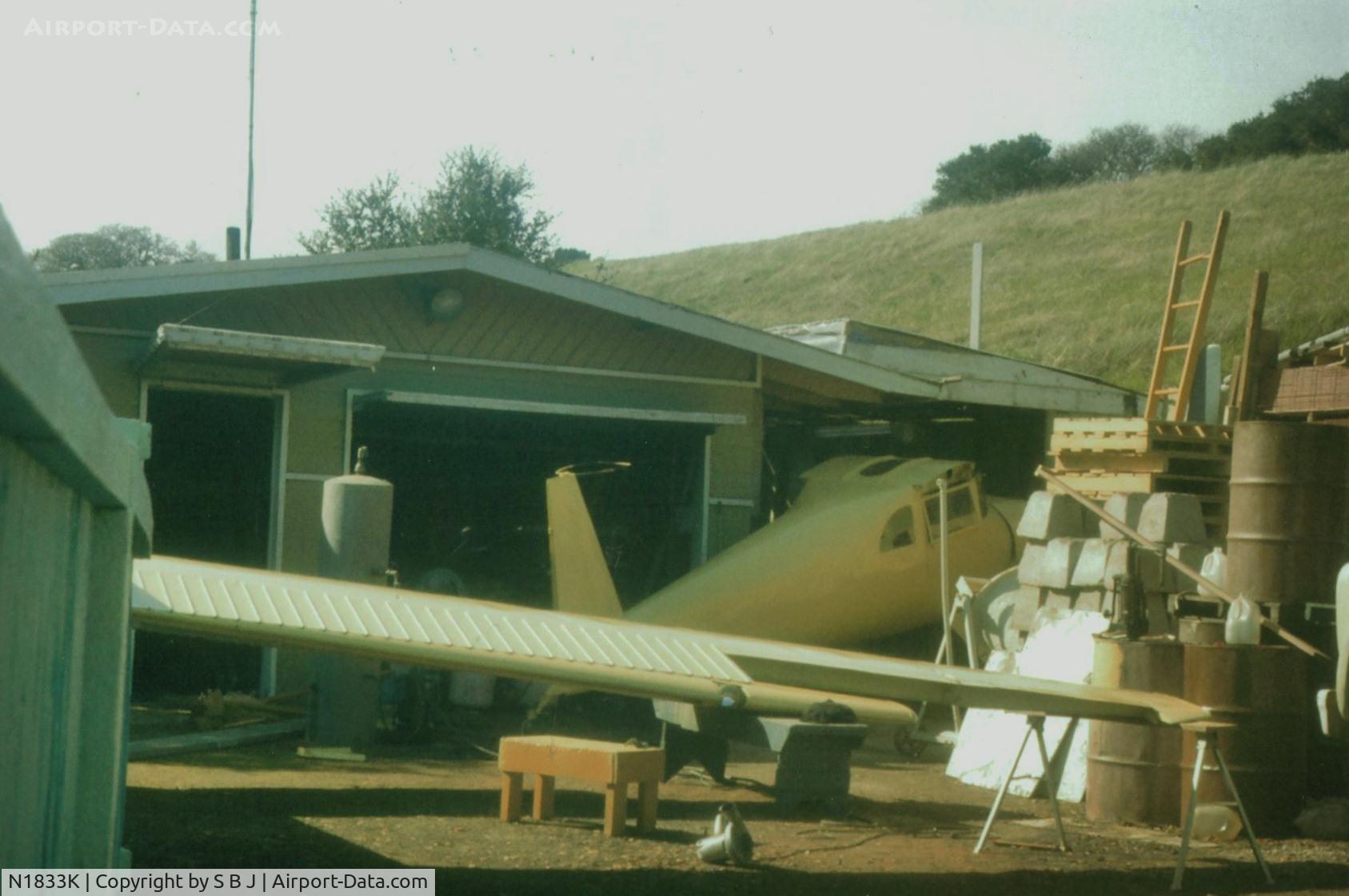 N1833K, 1946 Luscombe 8E Silvaire C/N 4560, 33K in the paint shop in 1976.