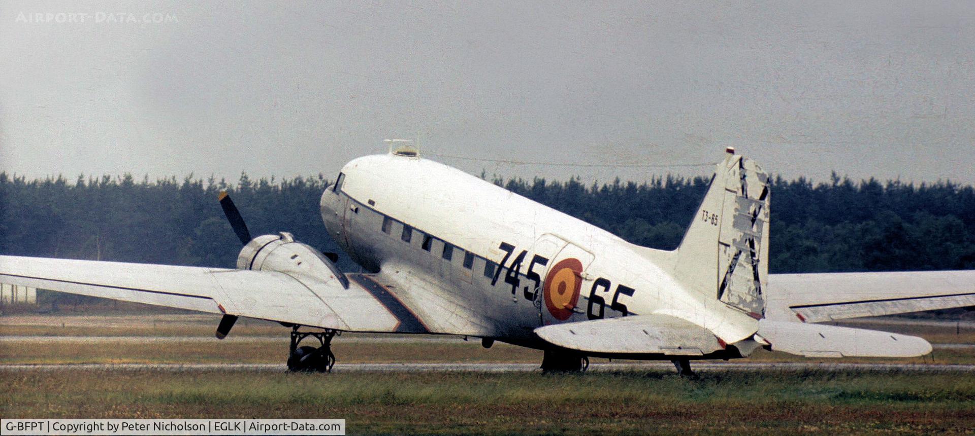 G-BFPT, 1943 Douglas C-47A Skytrain (DC-3) C/N 19268, Another view of this former Spanish Air Force C-47A which was resident at Blackbushe in the Summer of 1978.