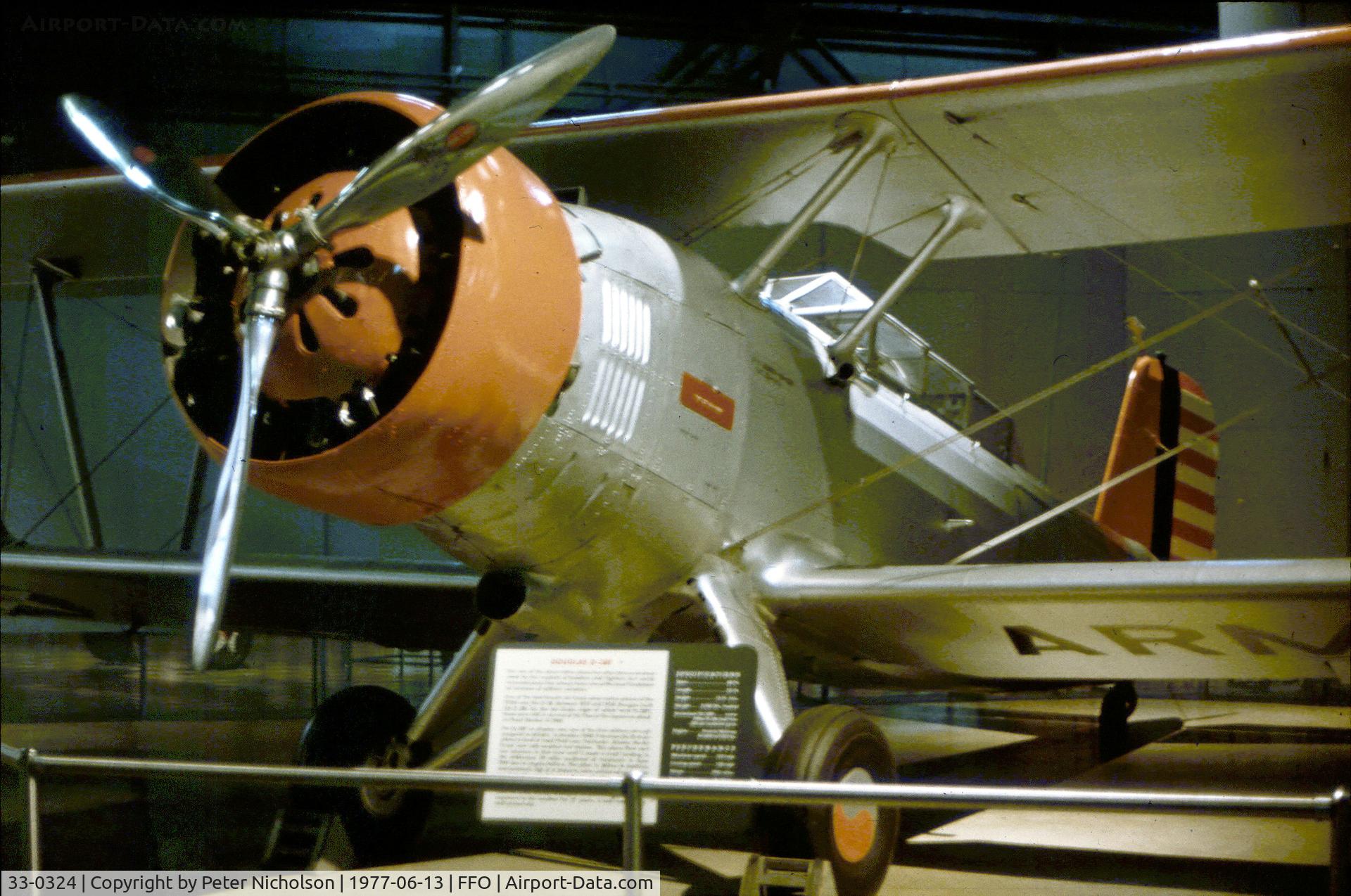 33-0324, 1933 Douglas O-38F C/N 1177, Douglas O-38F as displayed at the USAF Museum at Wright-Patterson AFB in the Summer of 1977.