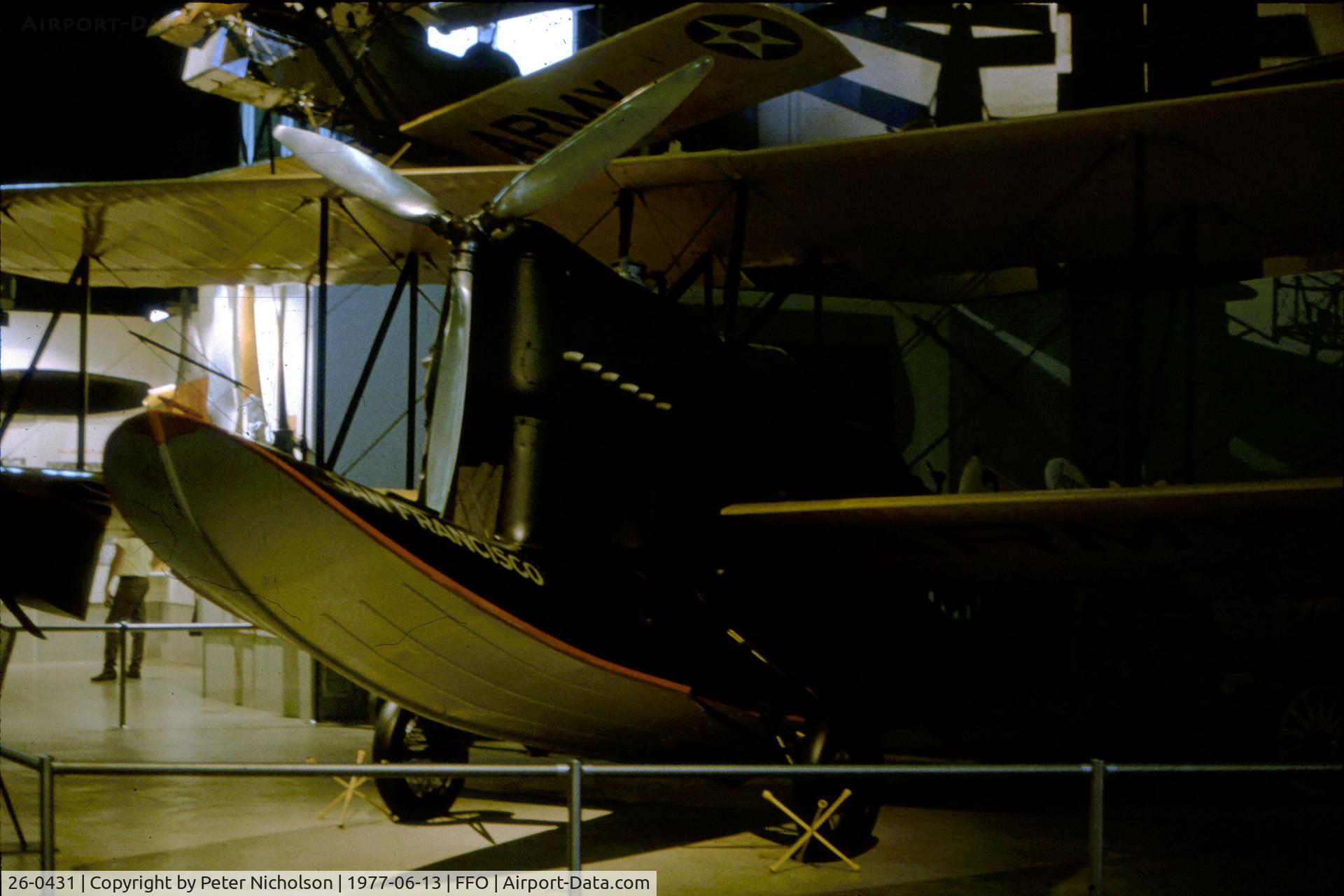 26-0431, 1926 Loening OA-1A C/N Unknown, Loening OA-1A as displayed at the USAF Museum at Wright-Patterson AFB inn the Summer of 1977.