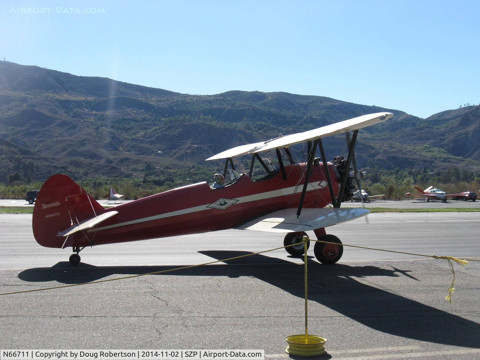N66711, 1941 Boeing IB75A C/N 75-1675, 1941 Boeing Stearman IB75A, Jacobs R755B2 275 Hp upgrade, taxi to Rwy 04