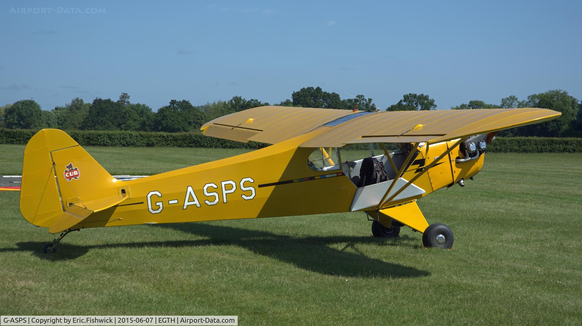 G-ASPS, 1947 Piper J3C-90 Cub C/N 22809, 2. G-ASPS at Shuttleworth Flying Day and LAA Party in the Park, June 2015.