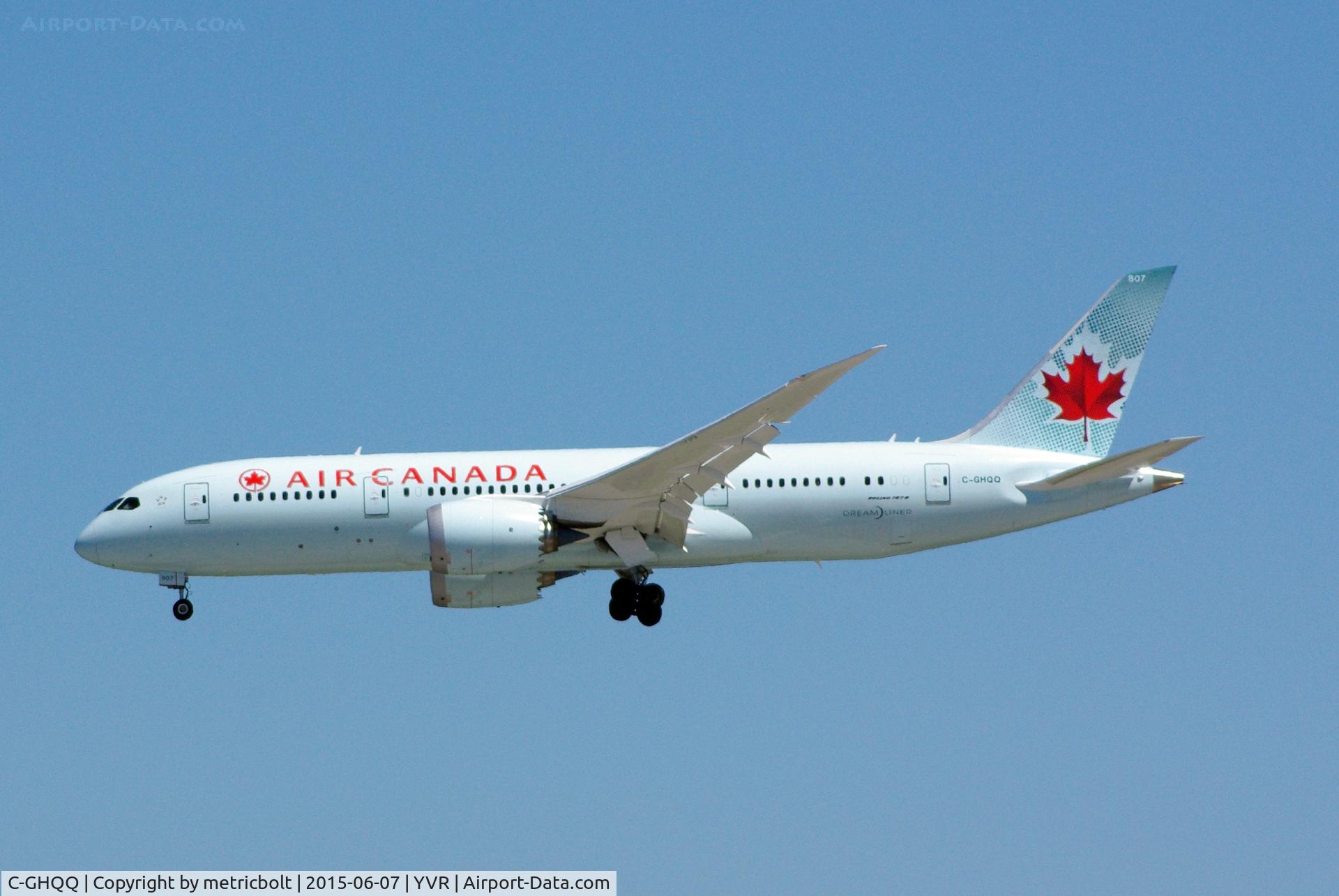 C-GHQQ, 2014 Boeing 787-8 Dreamliner C/N 35263, Landing at YVR