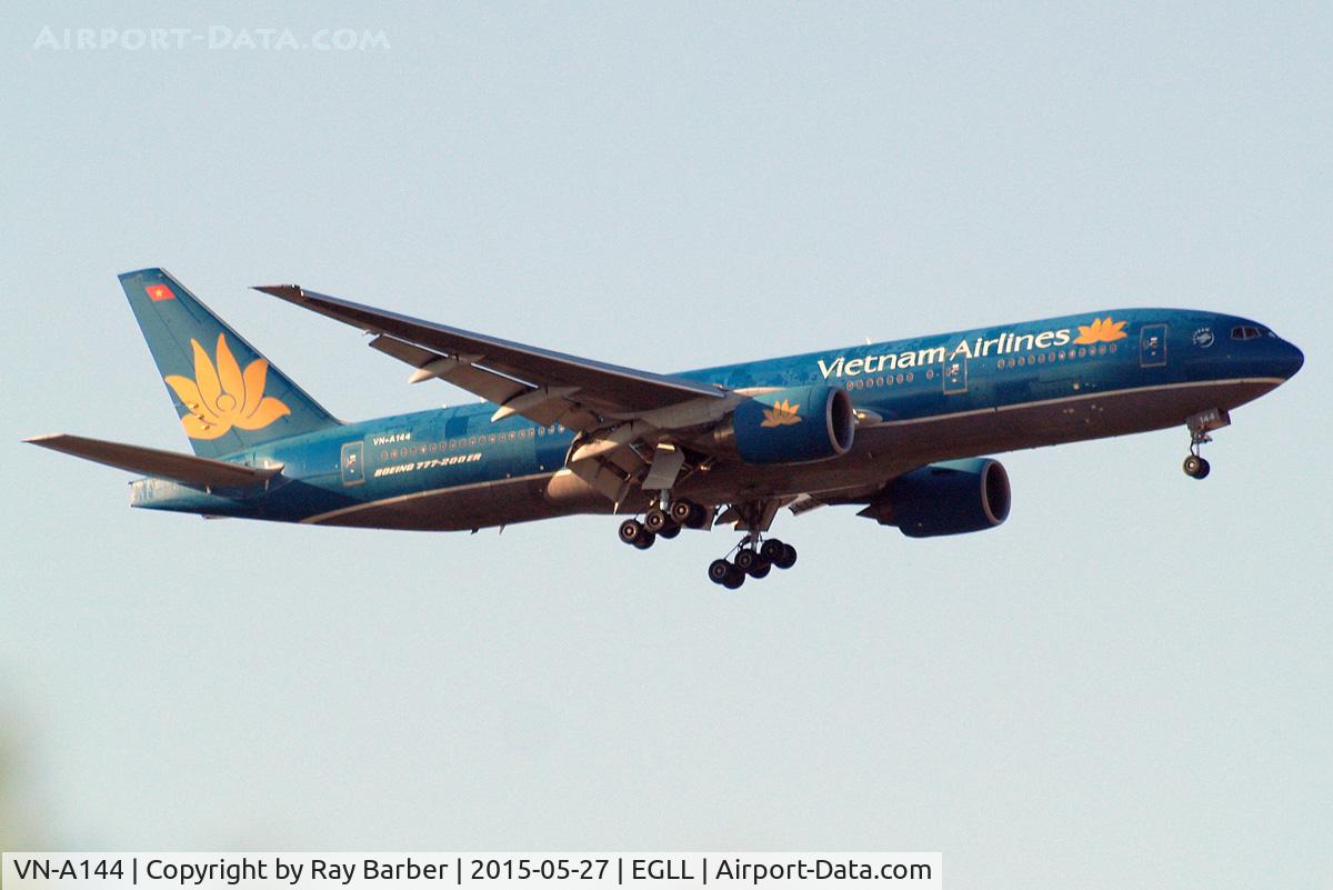 VN-A144, Boeing 777-2K6/ER C/N 33503, VN-A144   Boeing 777-26KER [33503] (Vietnam Airlines) Home~G 27/05/2015. On approach 27L.