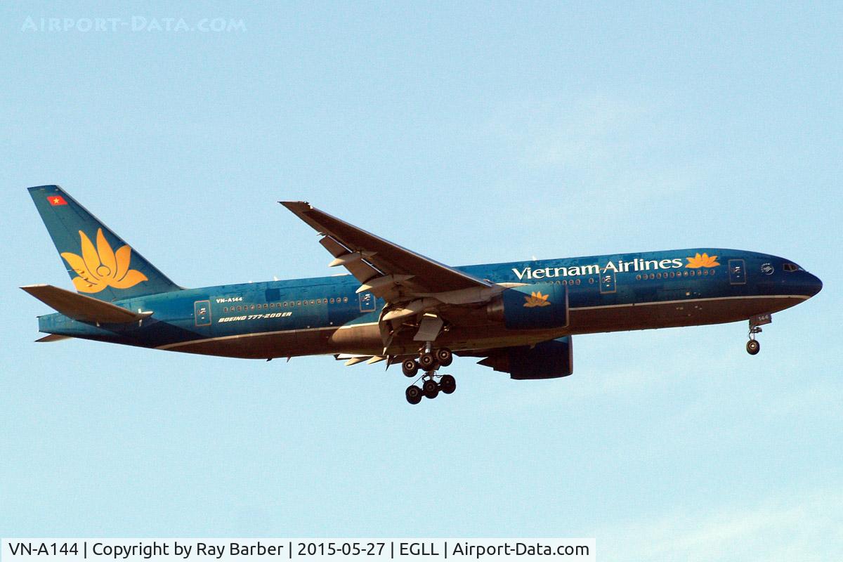 VN-A144, Boeing 777-2K6/ER C/N 33503, VN-A144   Boeing 777-26KER [33503] (Vietnam Airlines) Home~G 27/05/2015. On approach 27L.
