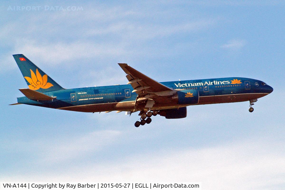 VN-A144, Boeing 777-2K6/ER C/N 33503, VN-A144   Boeing 777-26KER [33503] (Vietnam Airlines) Home~G 27/05/2015. On approach 27L.