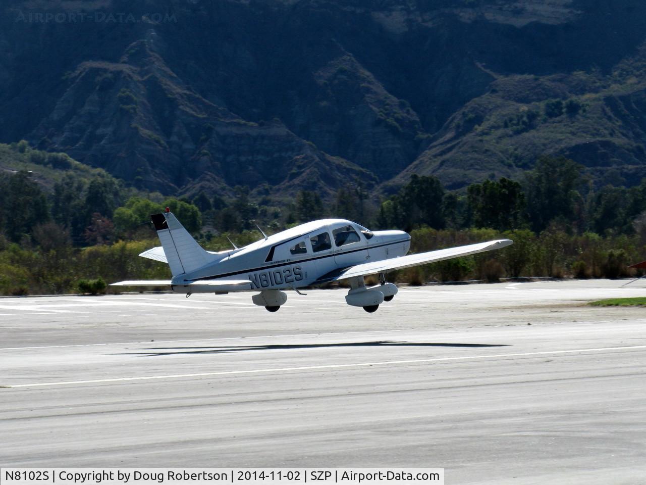 N8102S, 1979 Piper PA-28-161 Warrior II C/N 28-8016104, 1979 Piper PA-28-161 WARRIOR II, Lycoming O-320-D3G 160 Hp, takeoff climb rwy 22