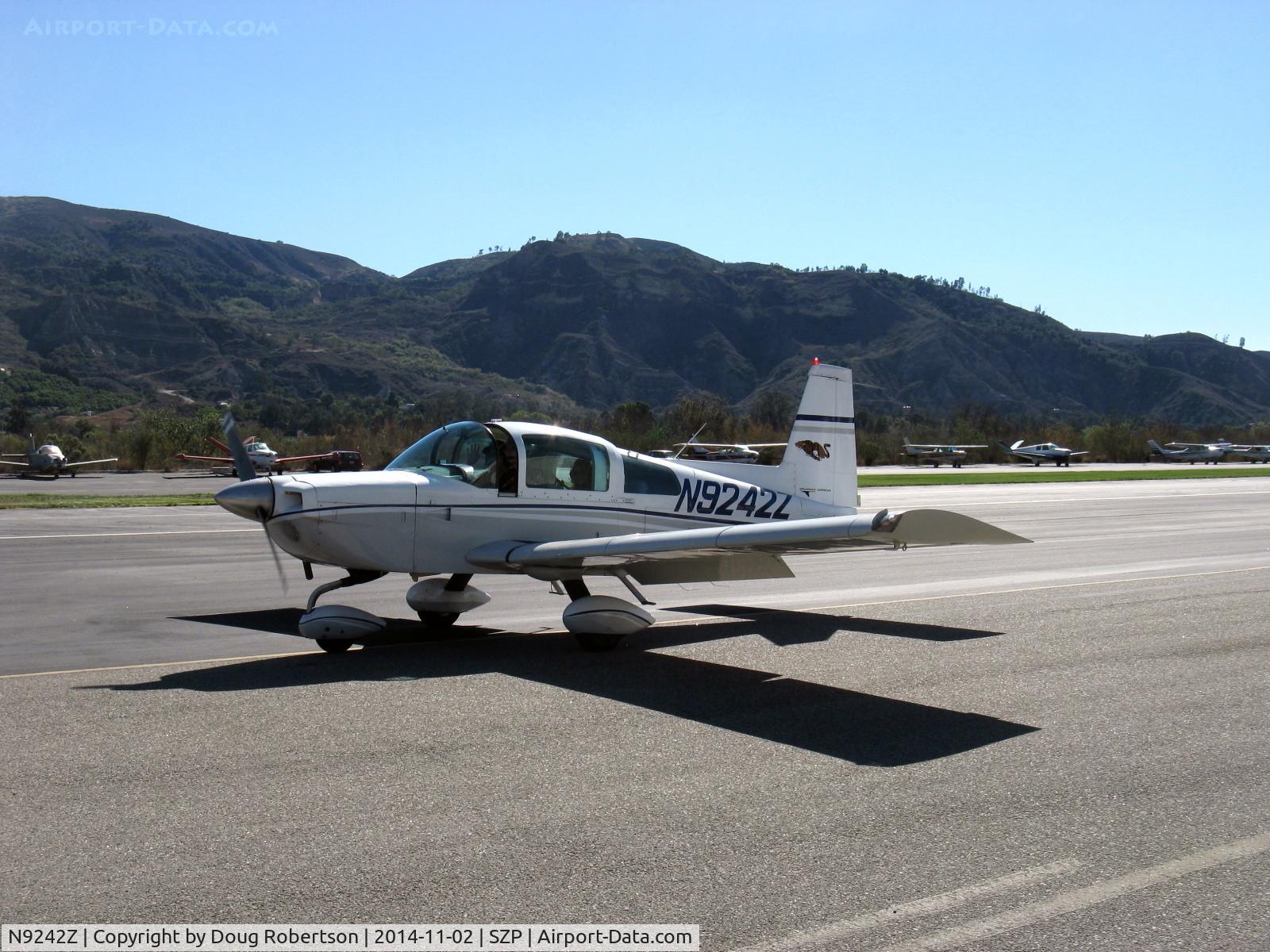 N9242Z, 1975 Grumman American AA-5B Tiger C/N AA5B-0183, 1975 Grumman American AA-5B TIGER, Lycoming O&VO-360 180 Hp, taxi back