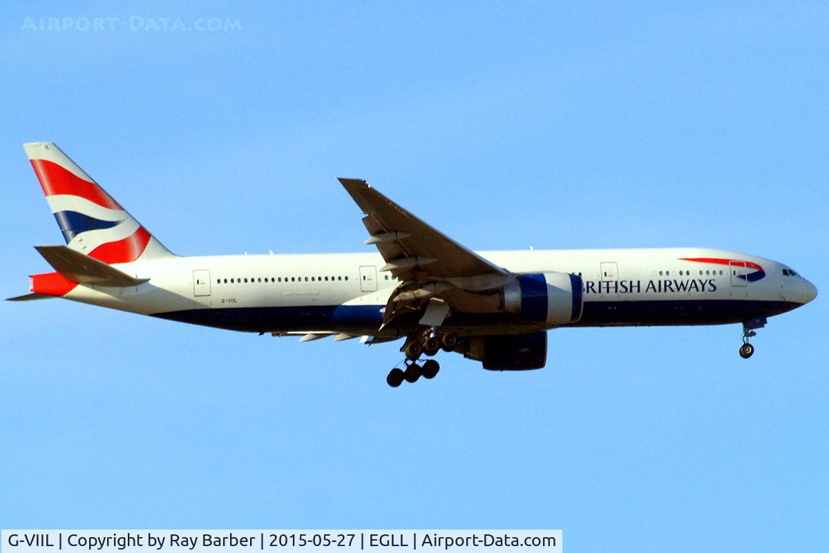 G-VIIL, 1998 Boeing 777-236/ER C/N 27493, Boeing 777-236ER [27493] (British Airways) Home~G 27/05/2015. On approach 27L.