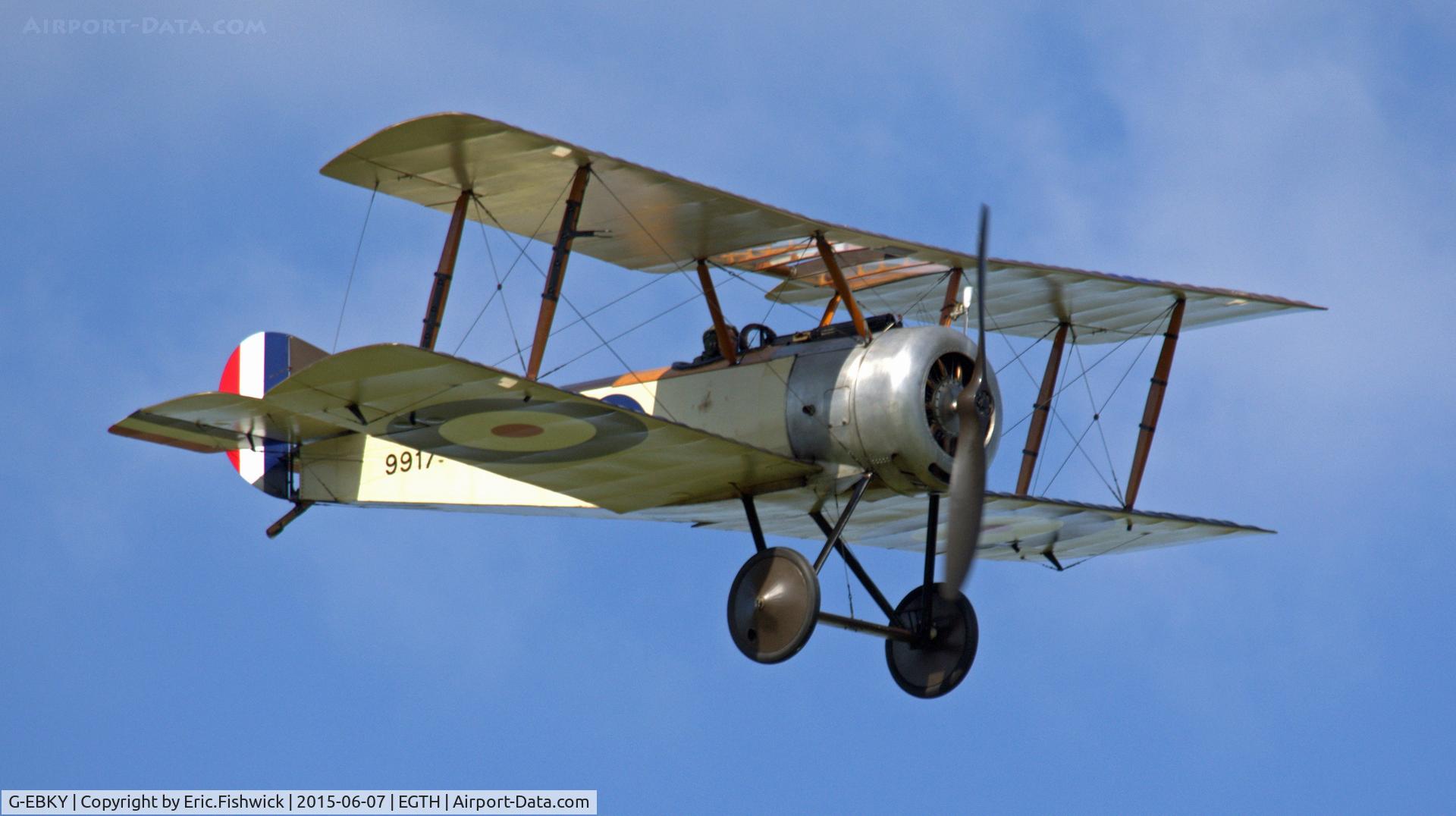 G-EBKY, 1920 Sopwith Pup C/N W/O 3004/14, 44. 9917 in display mode at The Shuttleworth Flying Day and LAA Party in the Park, June 2015.