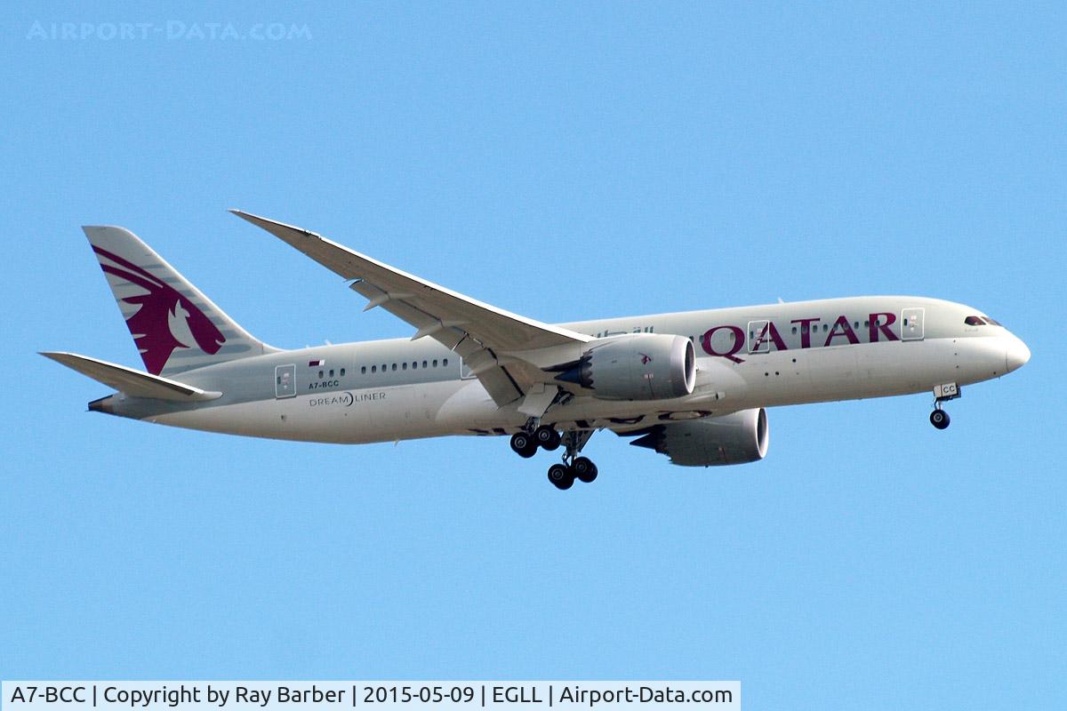 A7-BCC, 2012 Boeing 787-8 Dreamliner C/N 38321, Boeing 787-8 Dreamliner [38321] (Qatar Airways) Home~G 09/05/2015. On approach 27L.