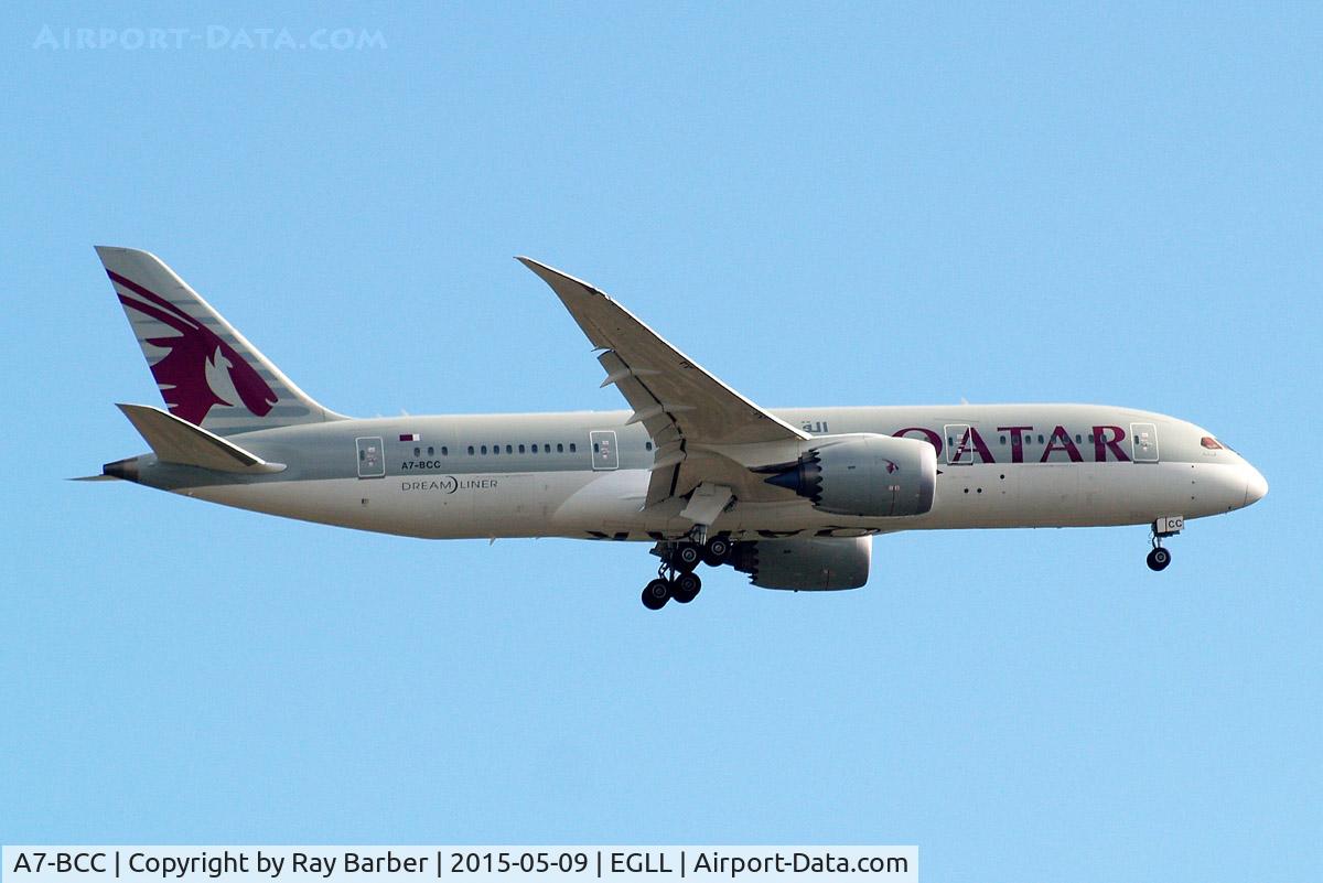 A7-BCC, 2012 Boeing 787-8 Dreamliner C/N 38321, Boeing 787-8 Dreamliner [38321] (Qatar Airways) Home~G 09/05/2015. On approach 27L.