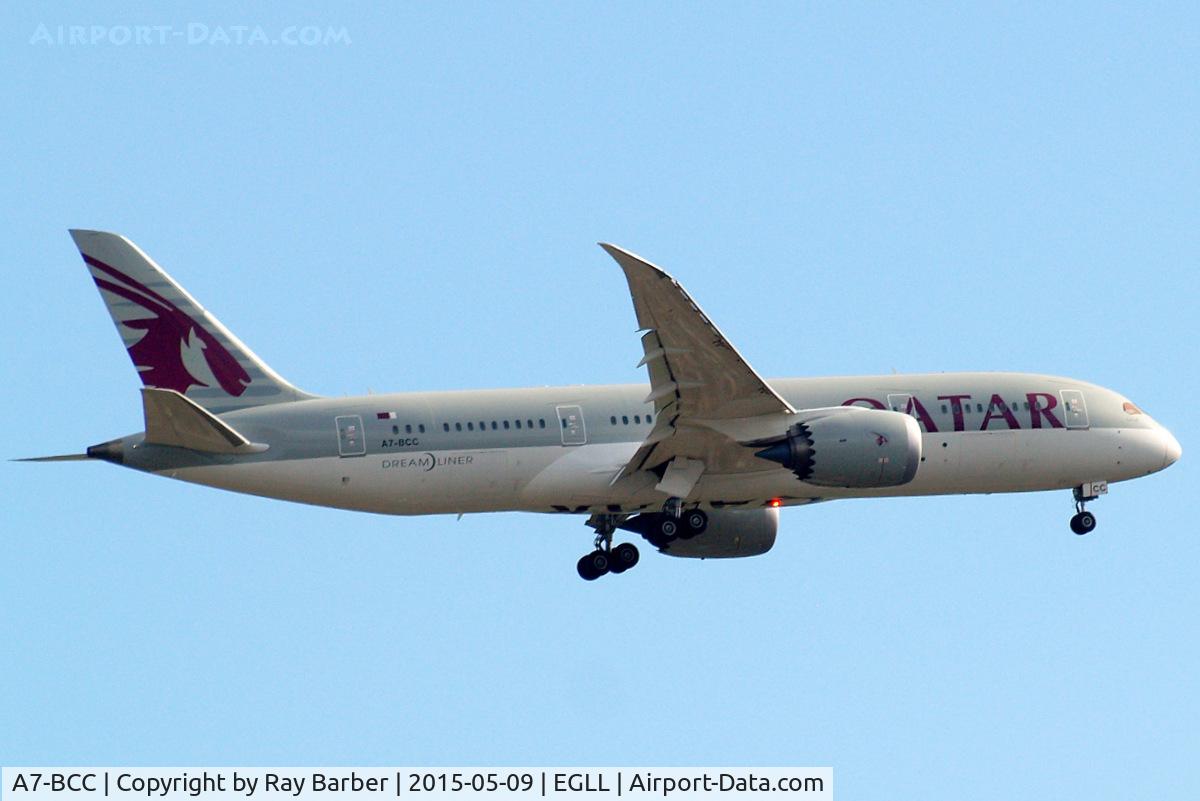 A7-BCC, 2012 Boeing 787-8 Dreamliner C/N 38321, Boeing 787-8 Dreamliner [38321] (Qatar Airways) Home~G 09/05/2015. On approach 27L.
