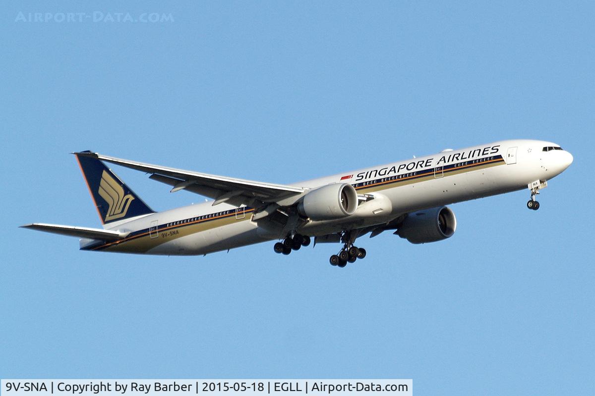 9V-SNA, 2015 Boeing 777-312/ER C/N 42240, Boeing 777-312ER [42240] (Singapore Airlines) Home~G 18/05/2015. On approach 27L.