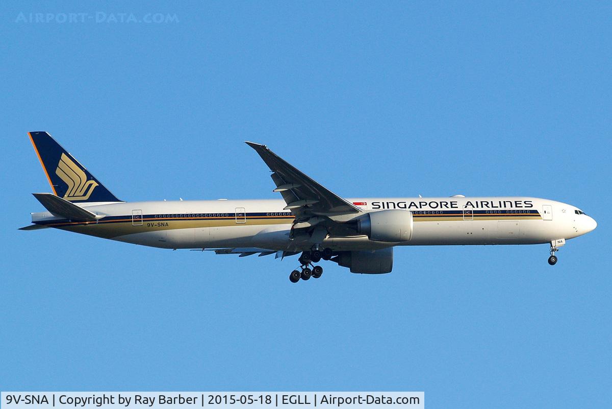 9V-SNA, 2015 Boeing 777-312/ER C/N 42240, Boeing 777-312ER [42240] (Singapore Airlines) Home~G 18/05/2015. On approach 27L.