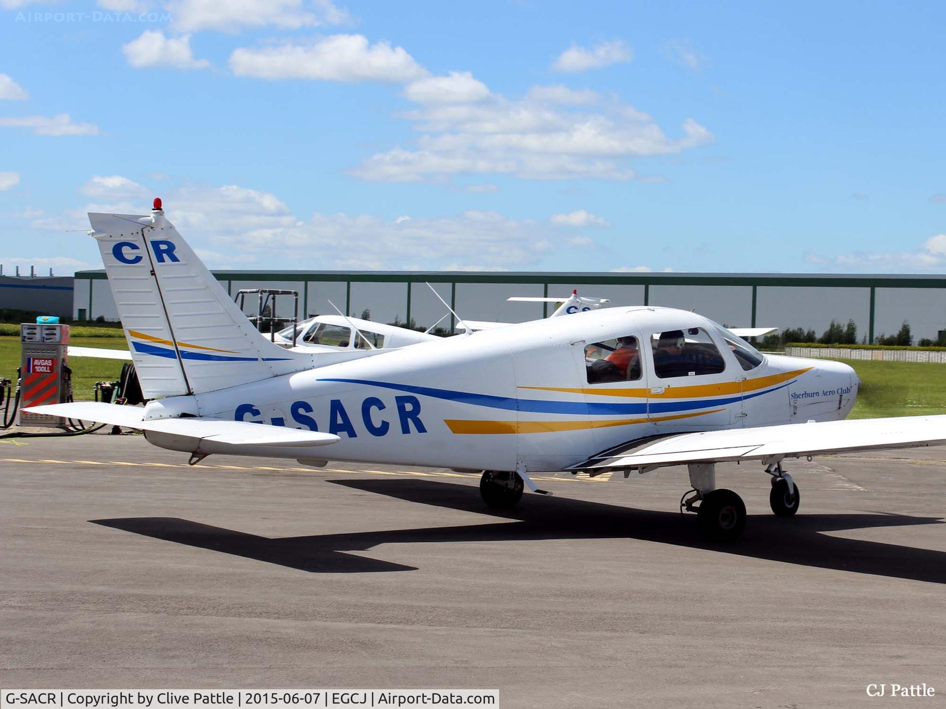 G-SACR, 1988 Piper PA-28-161 Cadet C/N 2841046, Taxy in to Sherburn EGCJ after a training flight