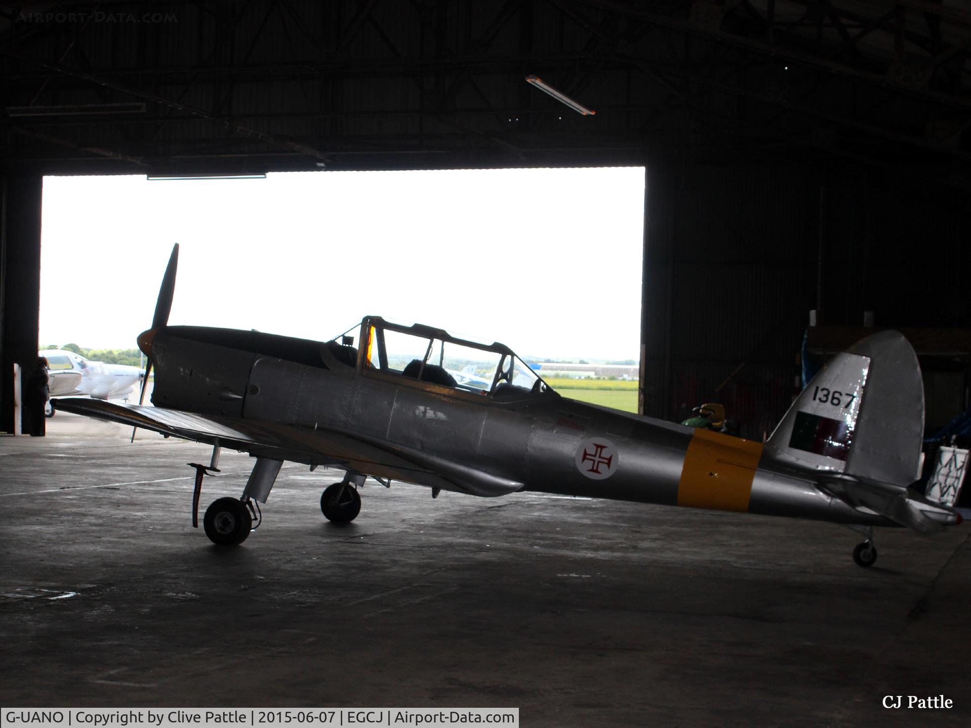 G-UANO, 1959 OGMA DHC-1 Chipmunk T.20 C/N OGMA-57, Hangared at Sherburn EGCJ