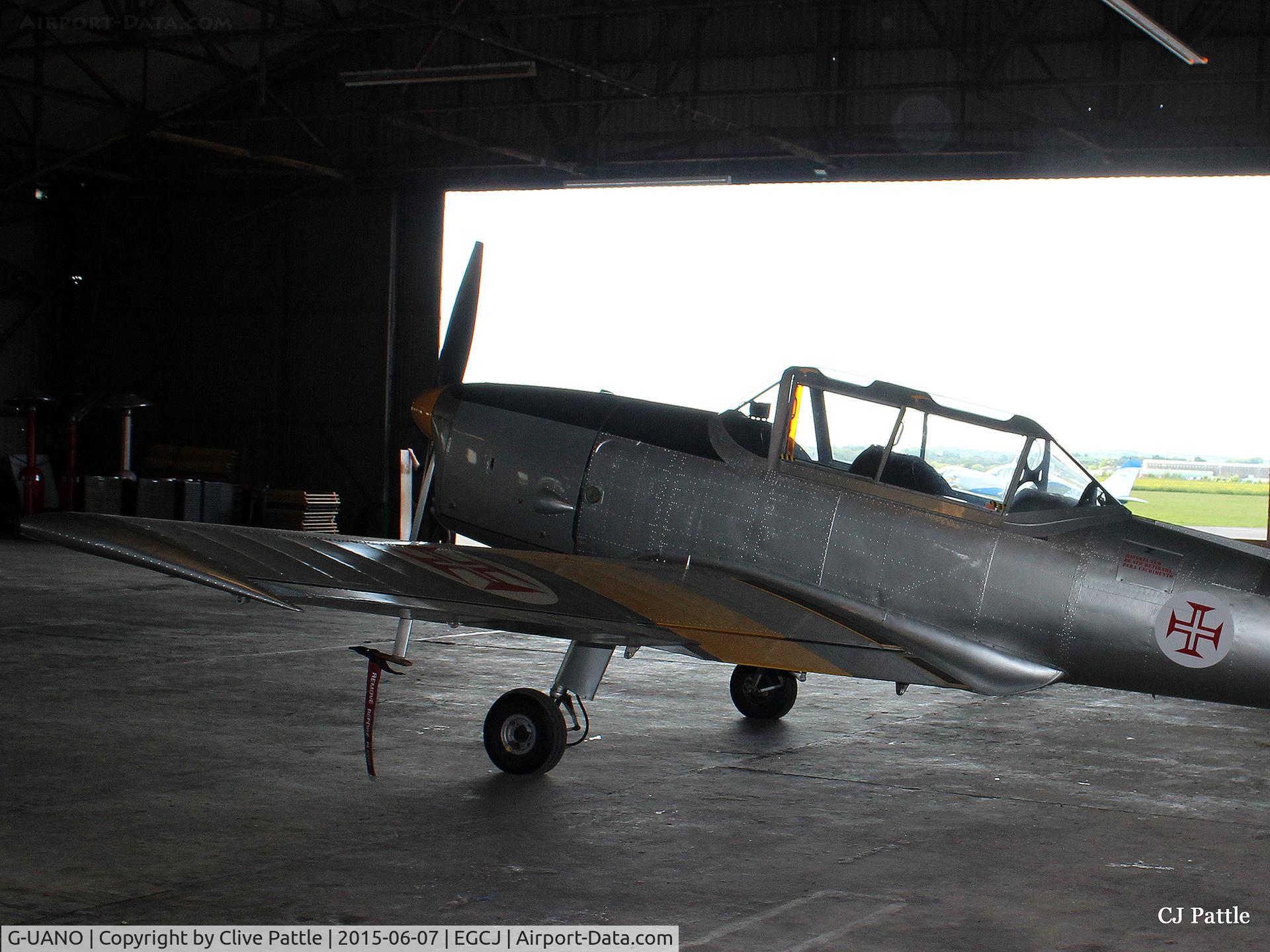 G-UANO, 1959 OGMA DHC-1 Chipmunk T.20 C/N OGMA-57, Close up hangared detail at Sherburn EGCJ
