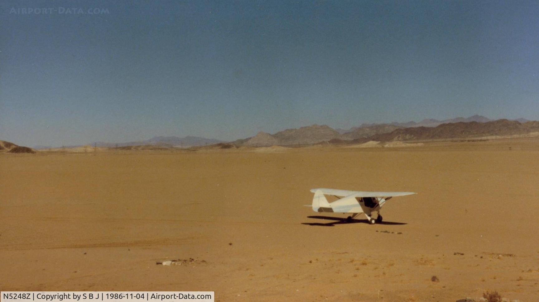 N5248Z, 1961 Piper PA-22-108 Colt C/N 22-8931, 48Z looking a little lonely on Silver lake which is several miles from Baker,Calif.Silver Lake was used as a WWII training base as seen in the 0O2 (Baker,Ca) picture. Many airplanes preceded 48Z landing on Sliver Lake and once saw a C130 do a touch and go