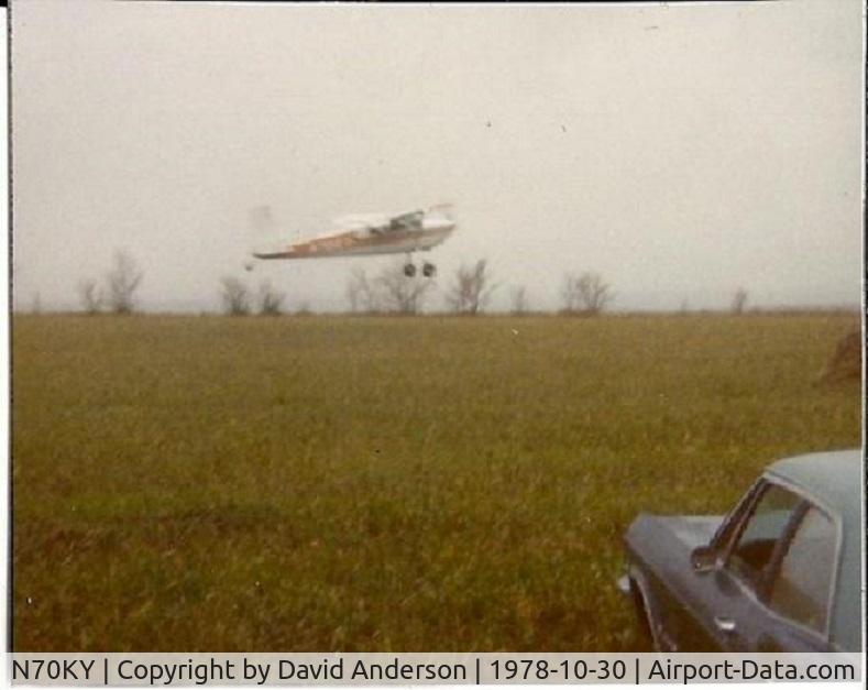 N70KY, 1953 Cessna 180 C/N 30094, Uncle Bruce and cousin Mark depart from the Granly Homestead Memorial Makeshift Airstrip.
