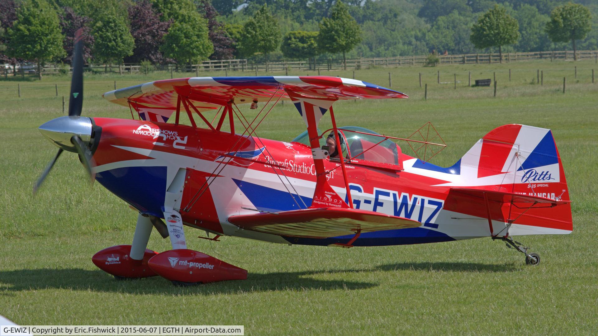 G-EWIZ, 1981 Pitts S-2S Special C/N S18, 1. G-EWIZ at The Shuttleworth Flying Day and LAA Party in the Park, June 2015.