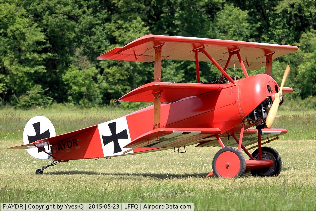 F-AYDR, 2011 Fokker Dr.1 Triplane Replica C/N 11178, Fokker Dr.1 Triplane Replica, La Ferté-Alais airfield (LFFQ) Airshow 2015