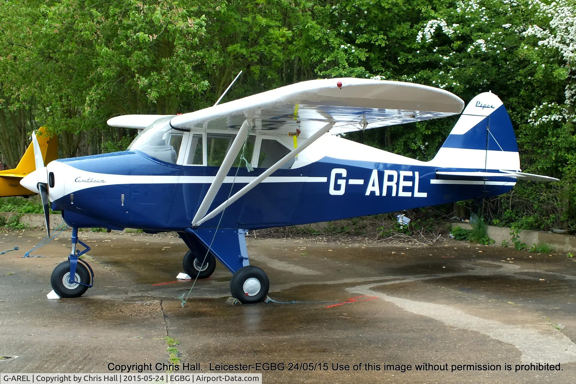 G-AREL, 1960 Piper PA-22-150 Caribbean C/N 22-7284, parked at Leicester