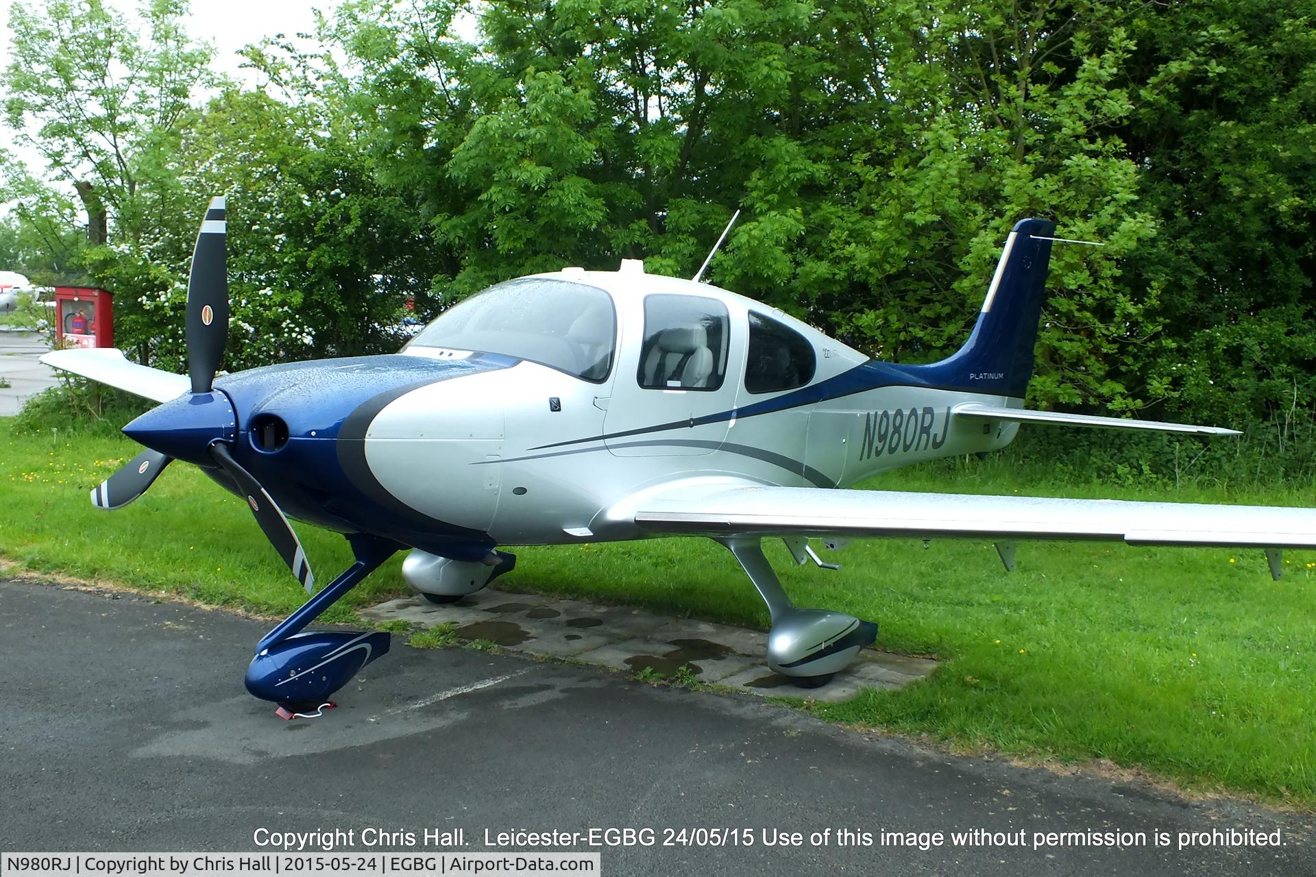 N980RJ, 2015 Cirrus SR22T C/N 980, parked at Leicester