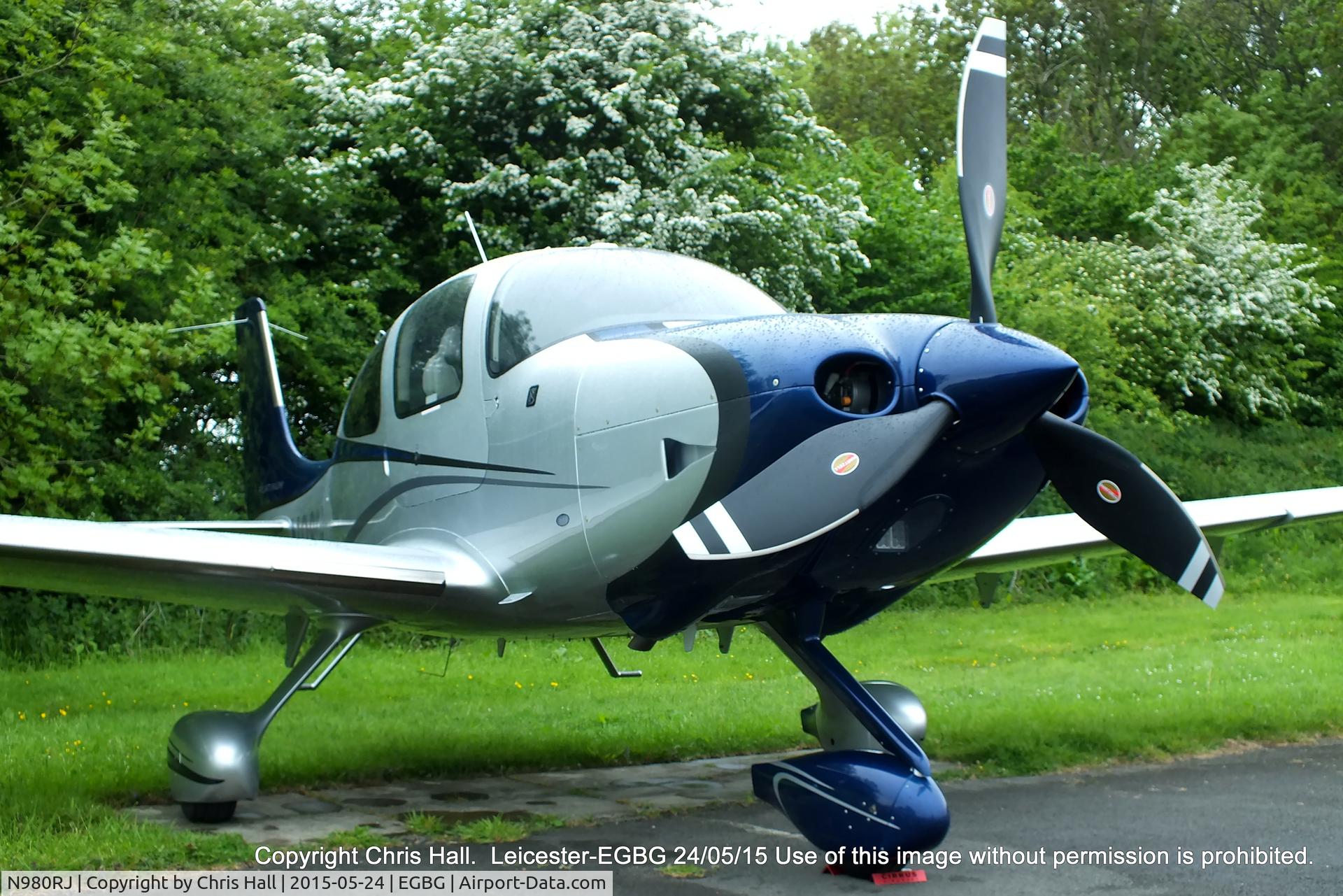 N980RJ, 2015 Cirrus SR22T C/N 980, parked at Leicester