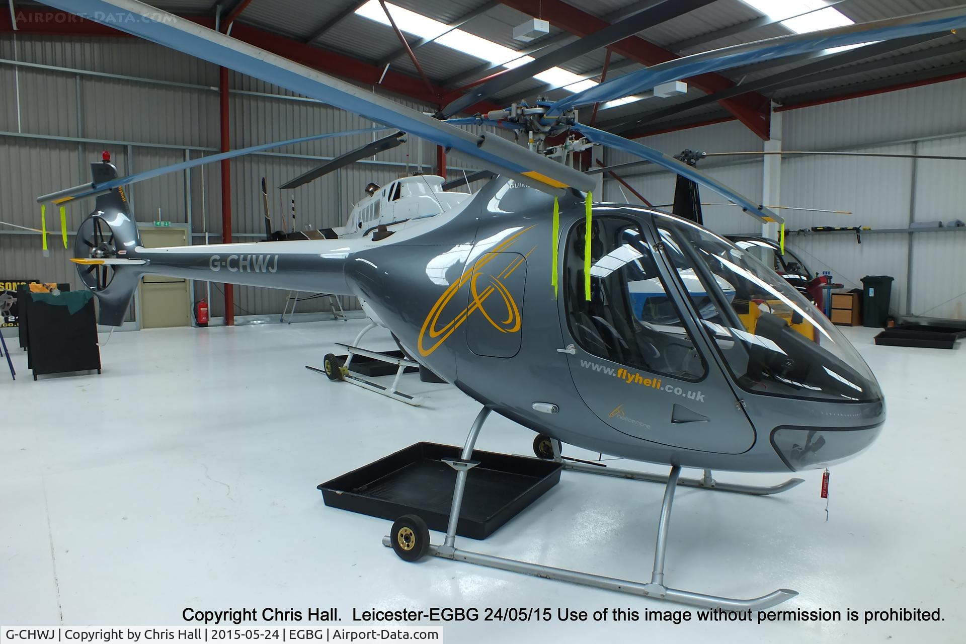G-CHWJ, 2013 Guimbal Cabri G2 C/N 1052, inside the Flyheli hangar