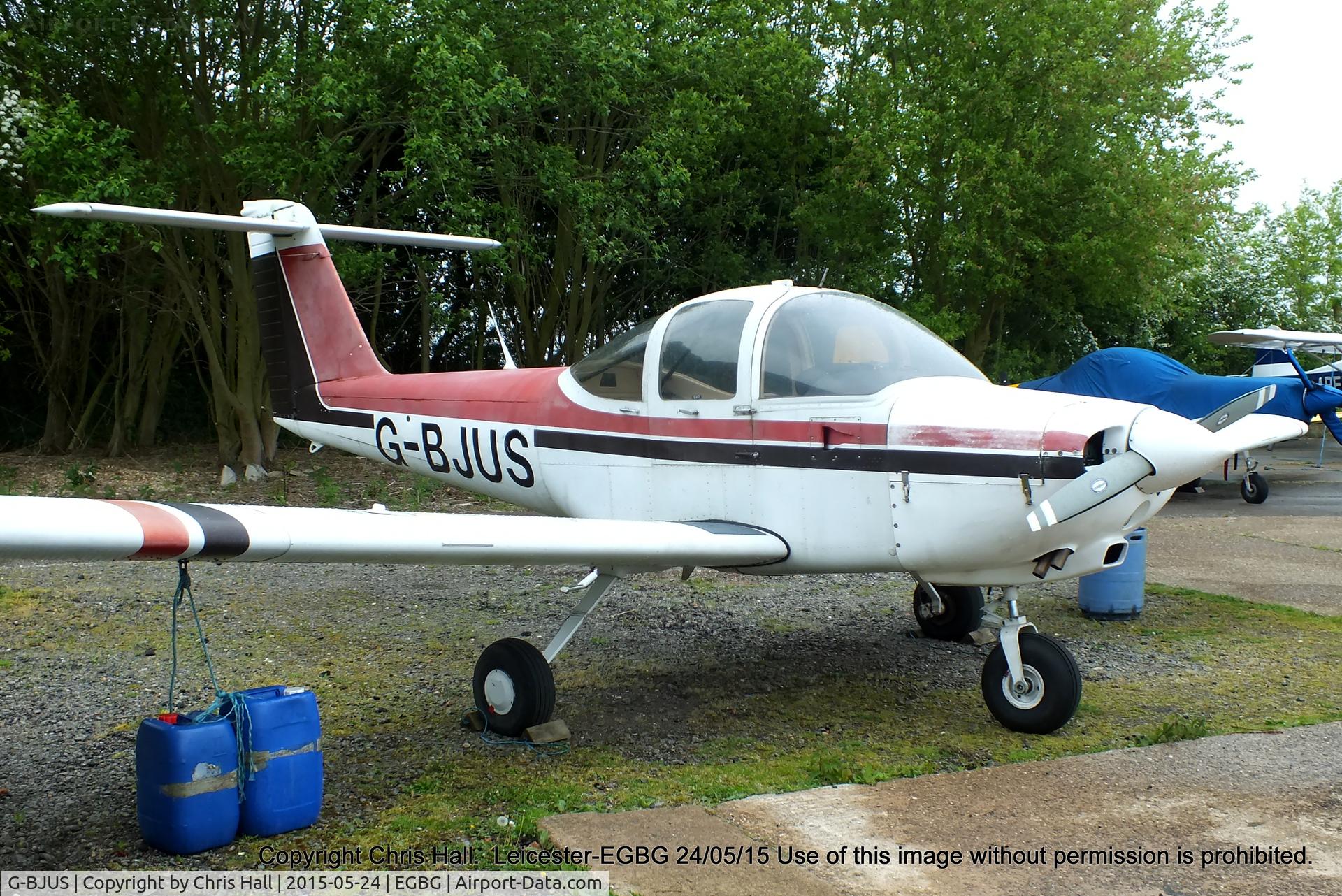 G-BJUS, 1980 Piper PA-38-112 Tomahawk Tomahawk C/N 38-80A0065, parked at Leicester