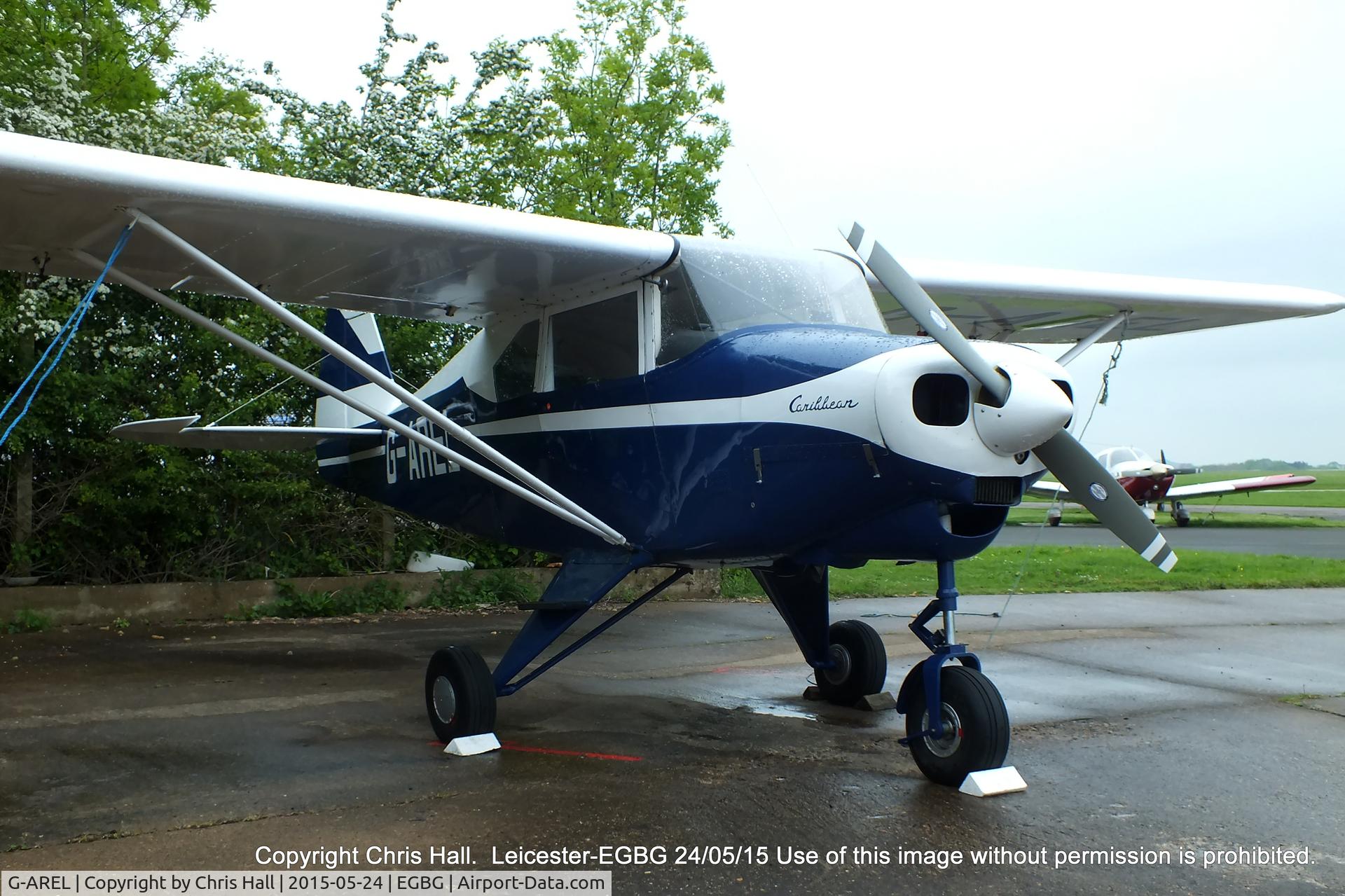 G-AREL, 1960 Piper PA-22-150 Caribbean C/N 22-7284, parked at Leicester
