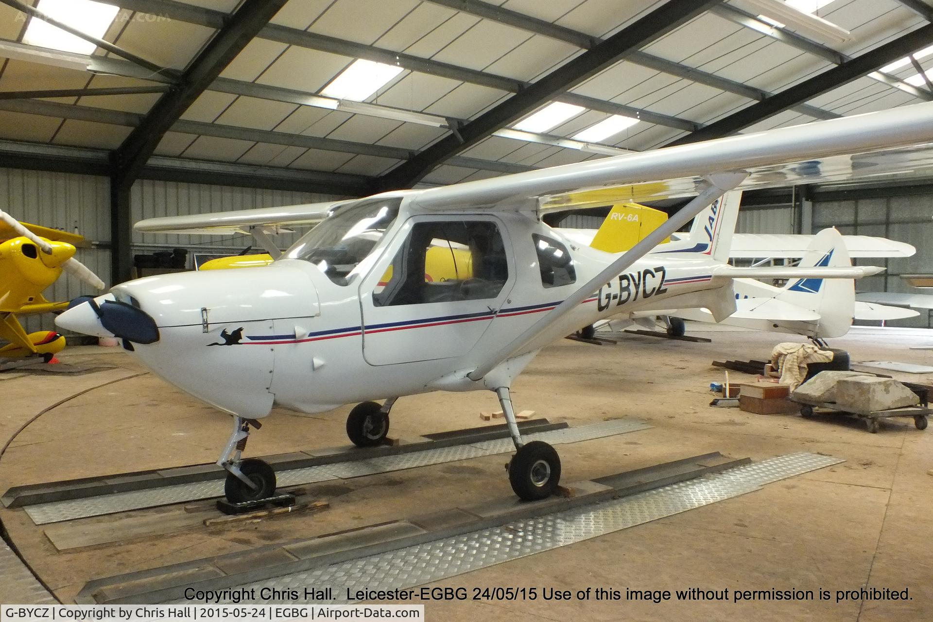 G-BYCZ, 1998 Jabiru SK C/N PFA 274-13388, in the turntable hangar at Leicester