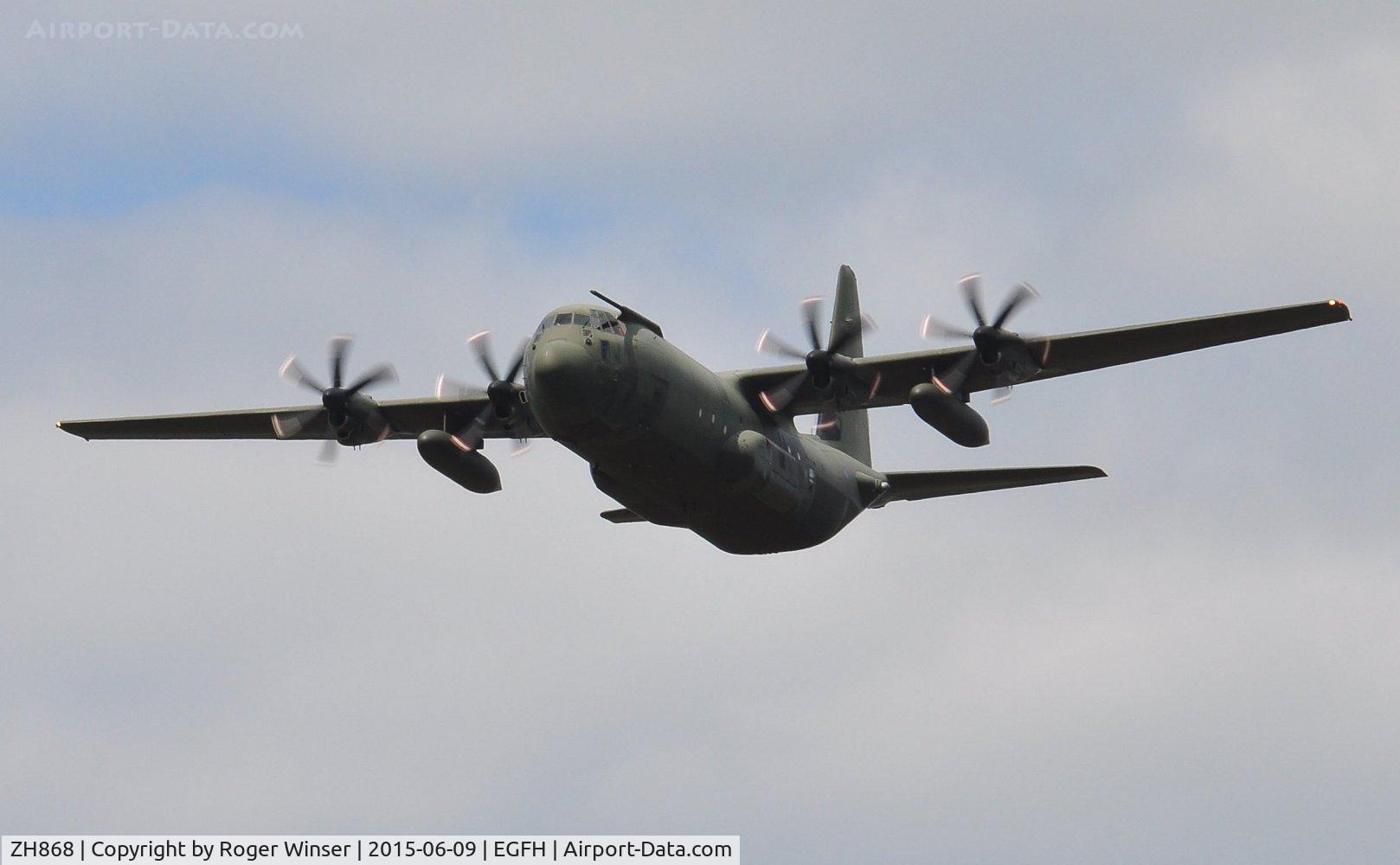 ZH868, 1997 Lockheed Martin C-130J-30 Hercules C.4 C/N 382-5443, RAF Hercules C.4 aircaft coded 868 of the Brize Norton Transport Wing recently fitted with an in flight refuelling probe and underwing fuel tanks.