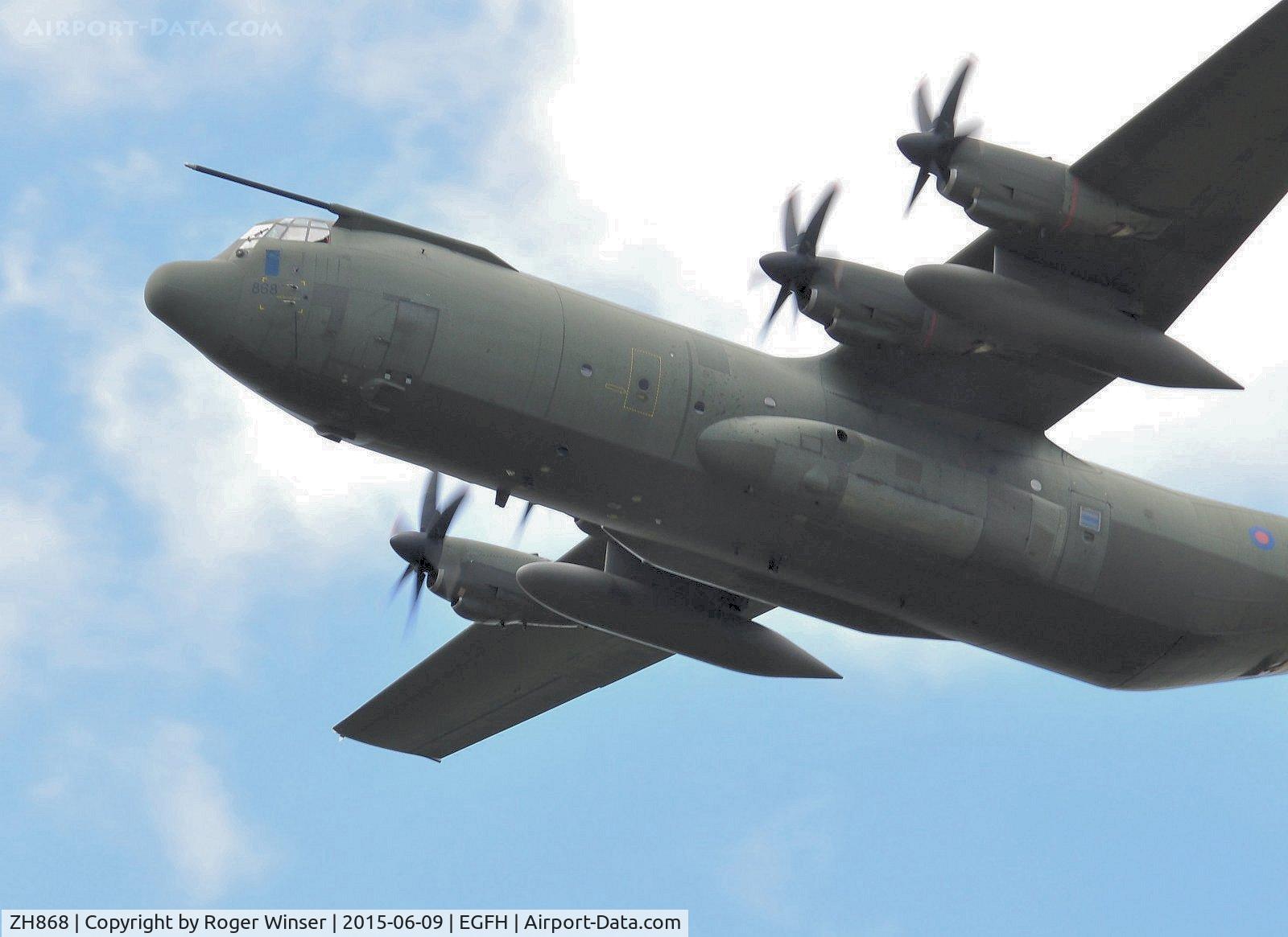 ZH868, 1997 Lockheed Martin C-130J-30 Hercules C.4 C/N 382-5443, RAF Hercules C.4 aircraft coded 868 of the Brize Norton Transport Wing recently fitted with an in flight refuelling probe and under wing fuel tanks.