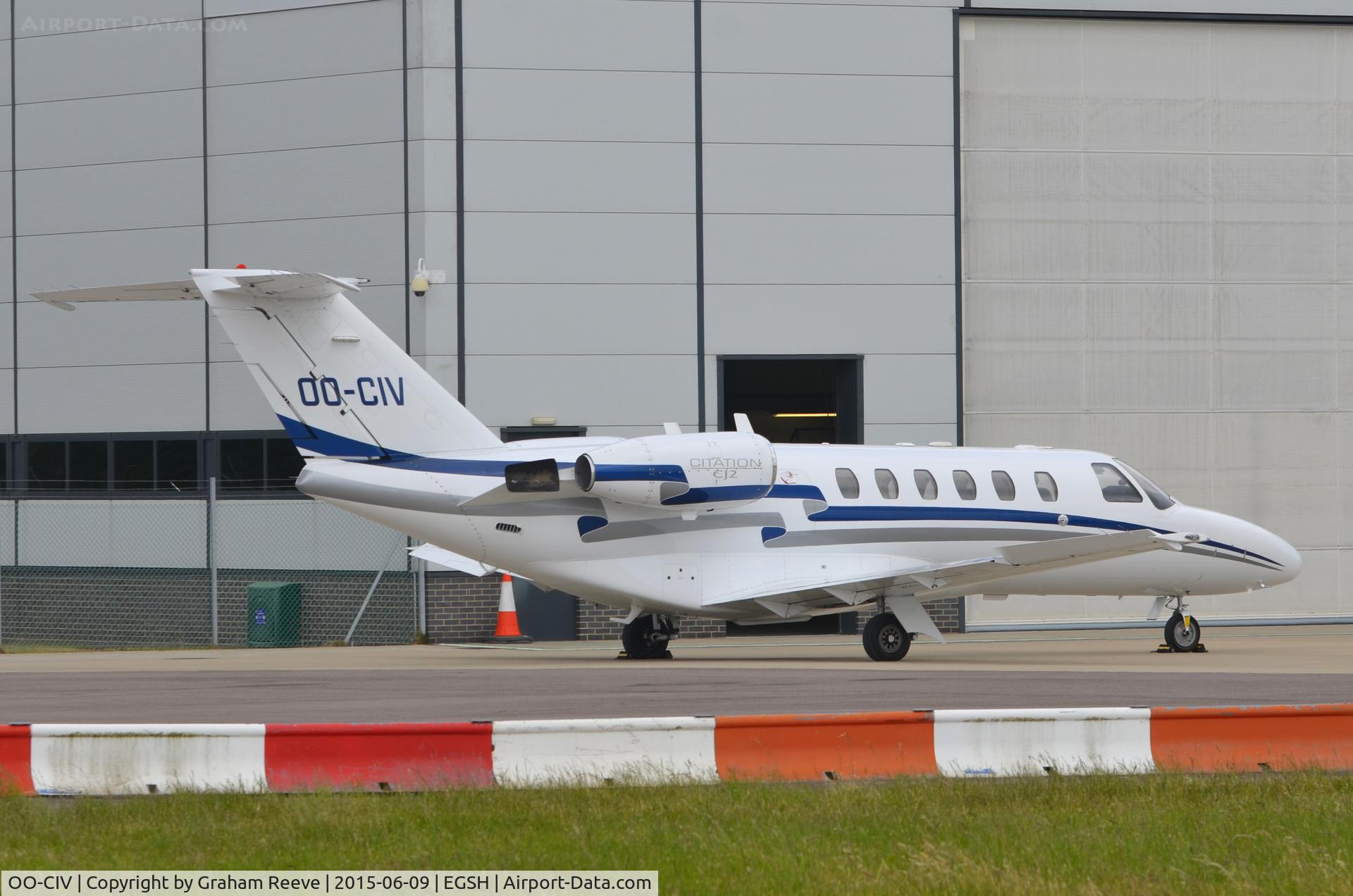 OO-CIV, 2004 Cessna 525A CitationJet CJ2 C/N 525A-0206, Parked at Norwich.