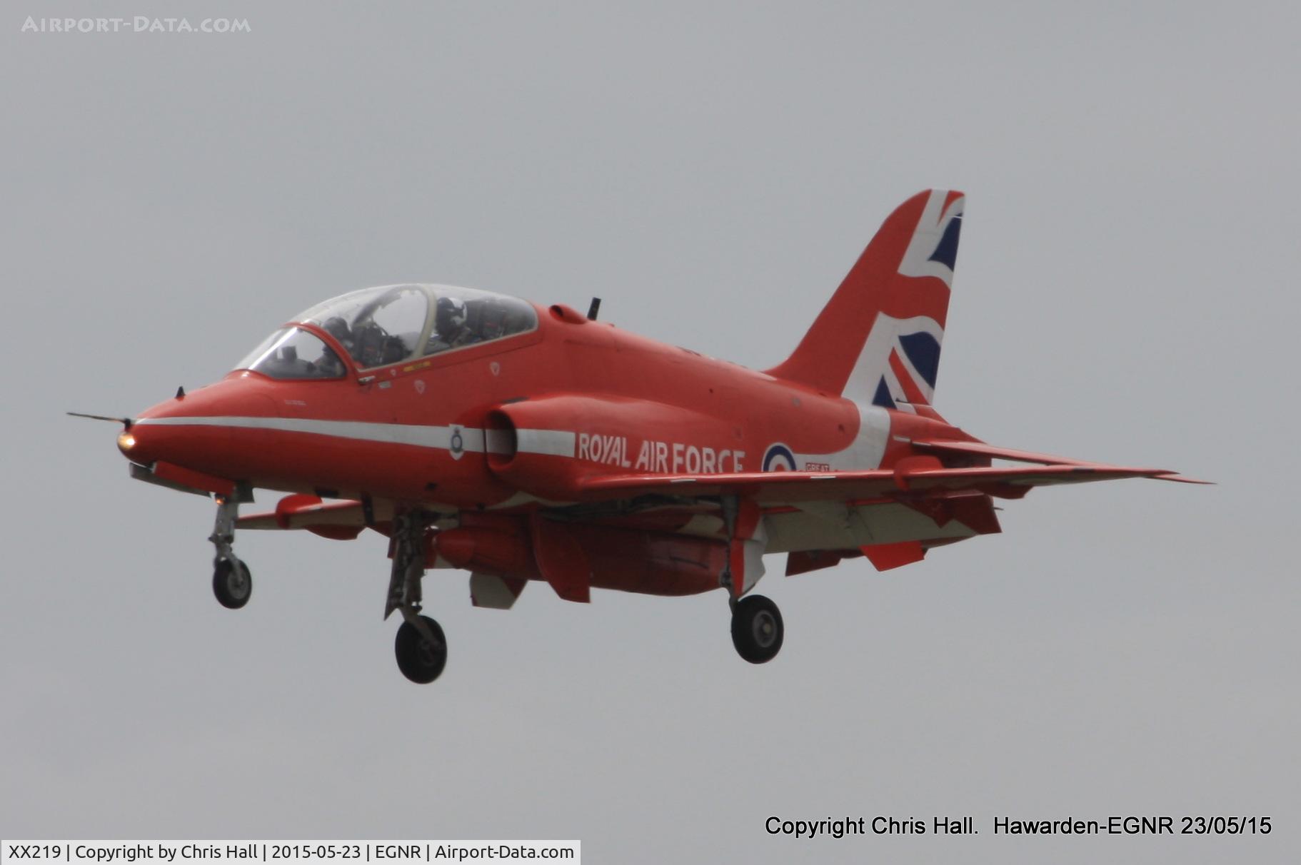 XX219, 1978 Hawker Siddeley Hawk T.1A C/N 055/312055, arriving at Hawarden for the Airshow at Llandudno