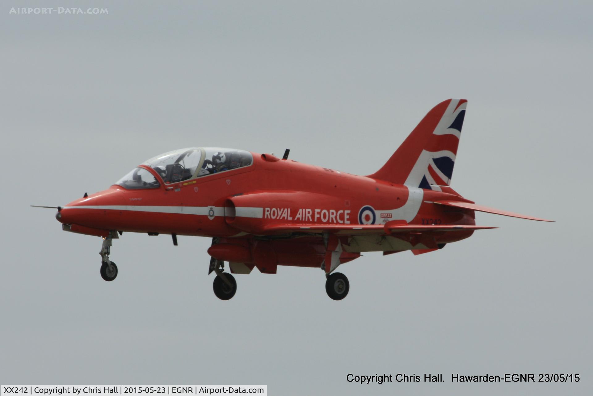 XX242, 1978 Hawker Siddeley Hawk T.1 C/N 078/312078, arriving at Hawarden for the Airshow at Llandudno