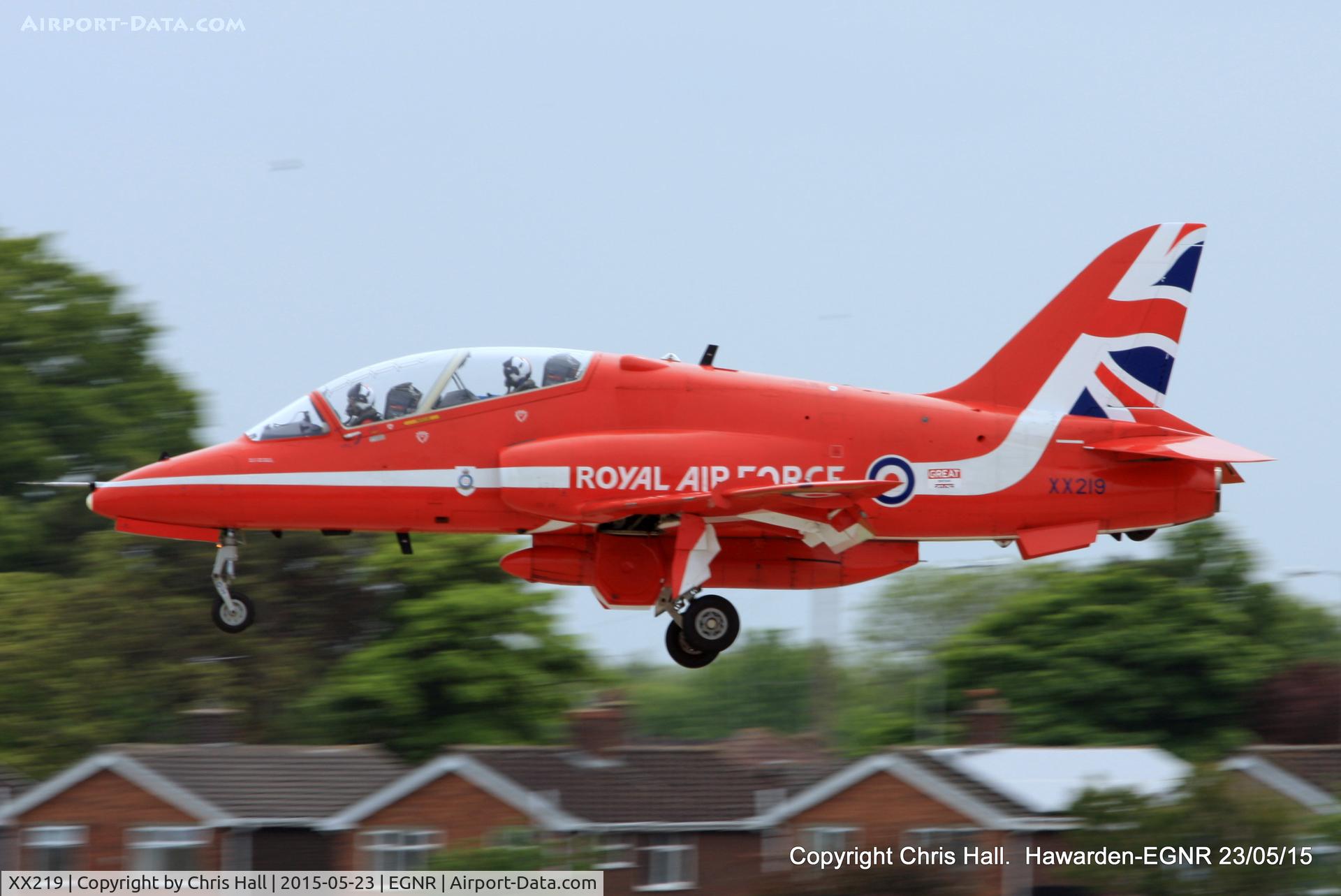 XX219, 1978 Hawker Siddeley Hawk T.1A C/N 055/312055, arriving at Hawarden for the Airshow at Llandudno